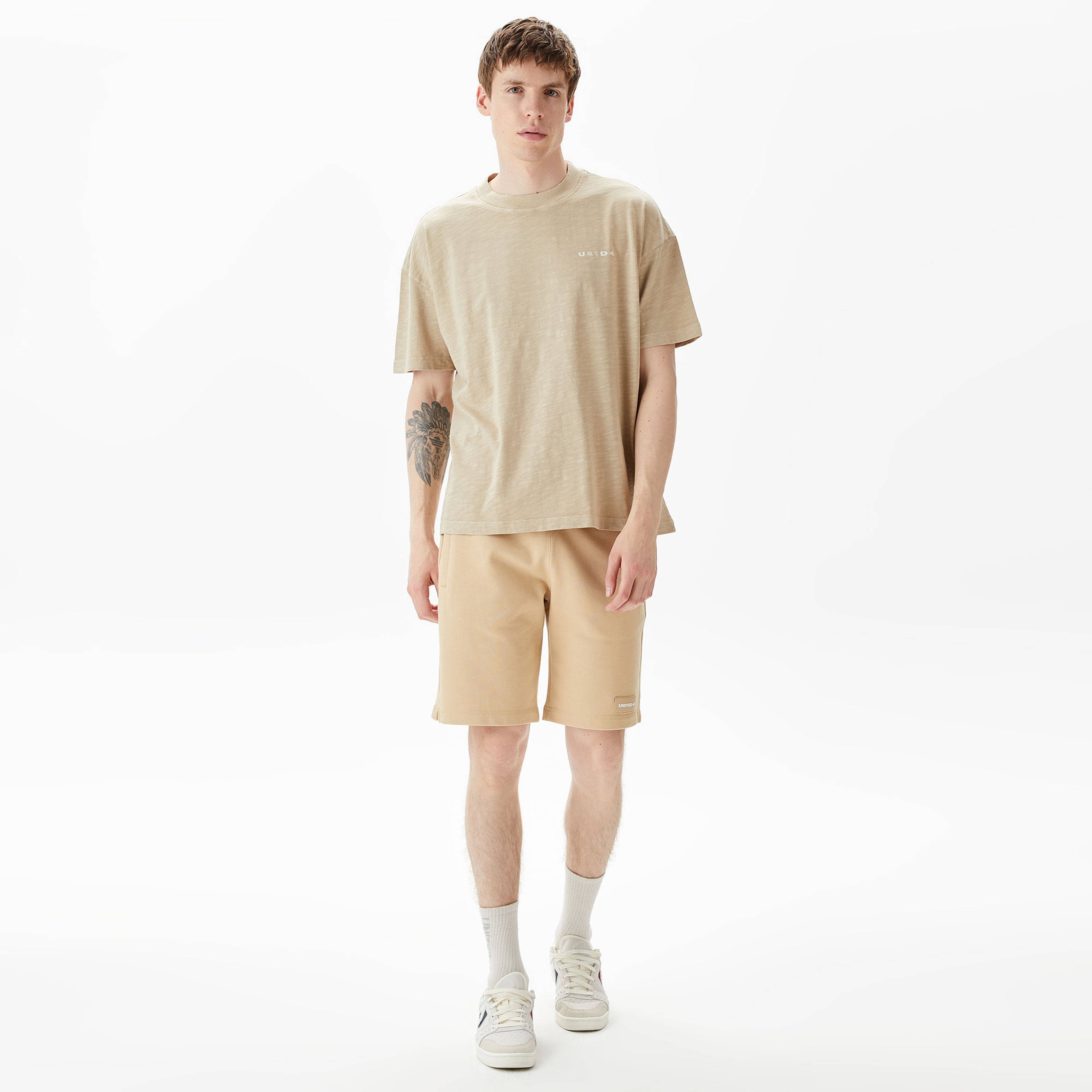 UNITED4 Erkek Krem T-Shirt