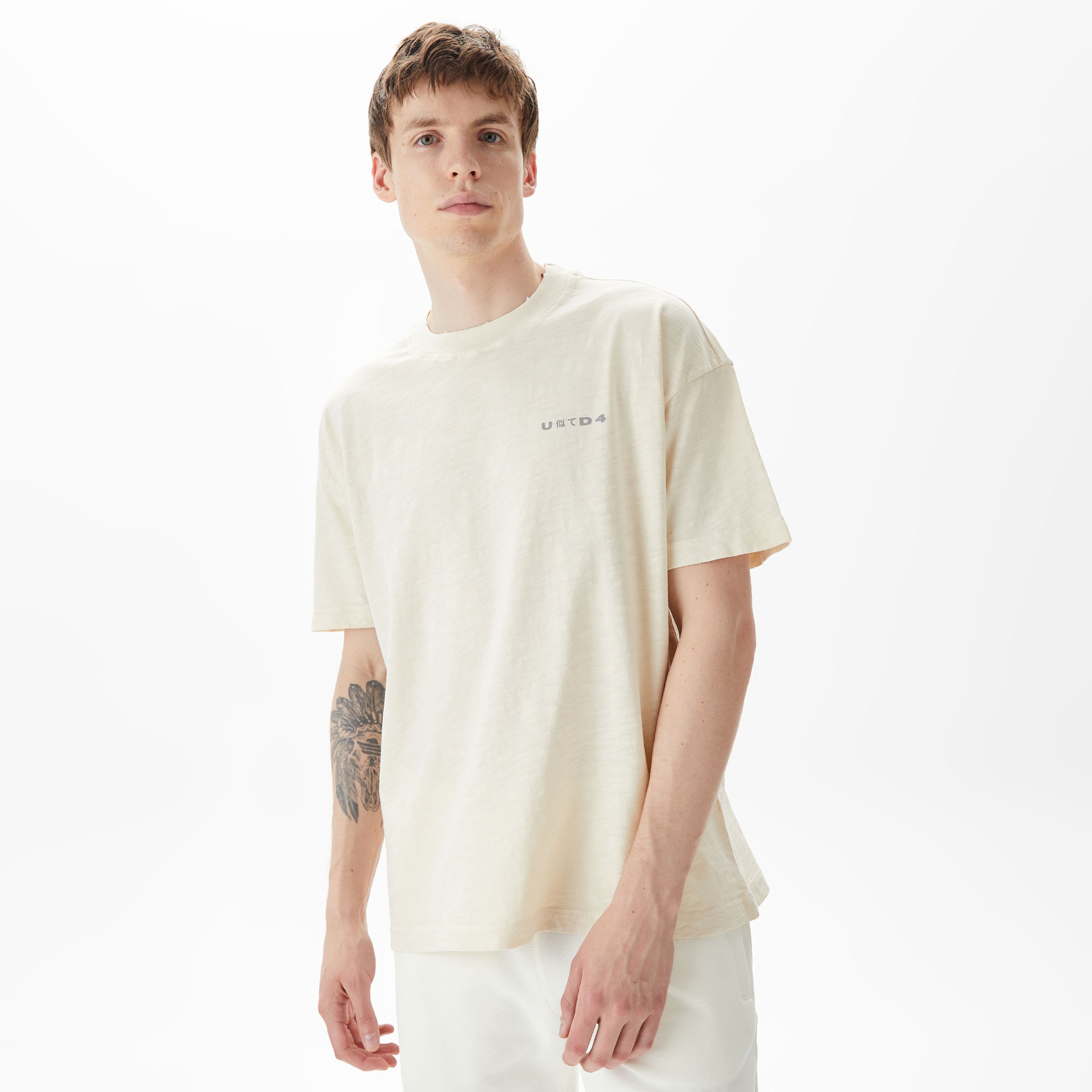 UNITED4 Classic Erkek Krem T-Shirt