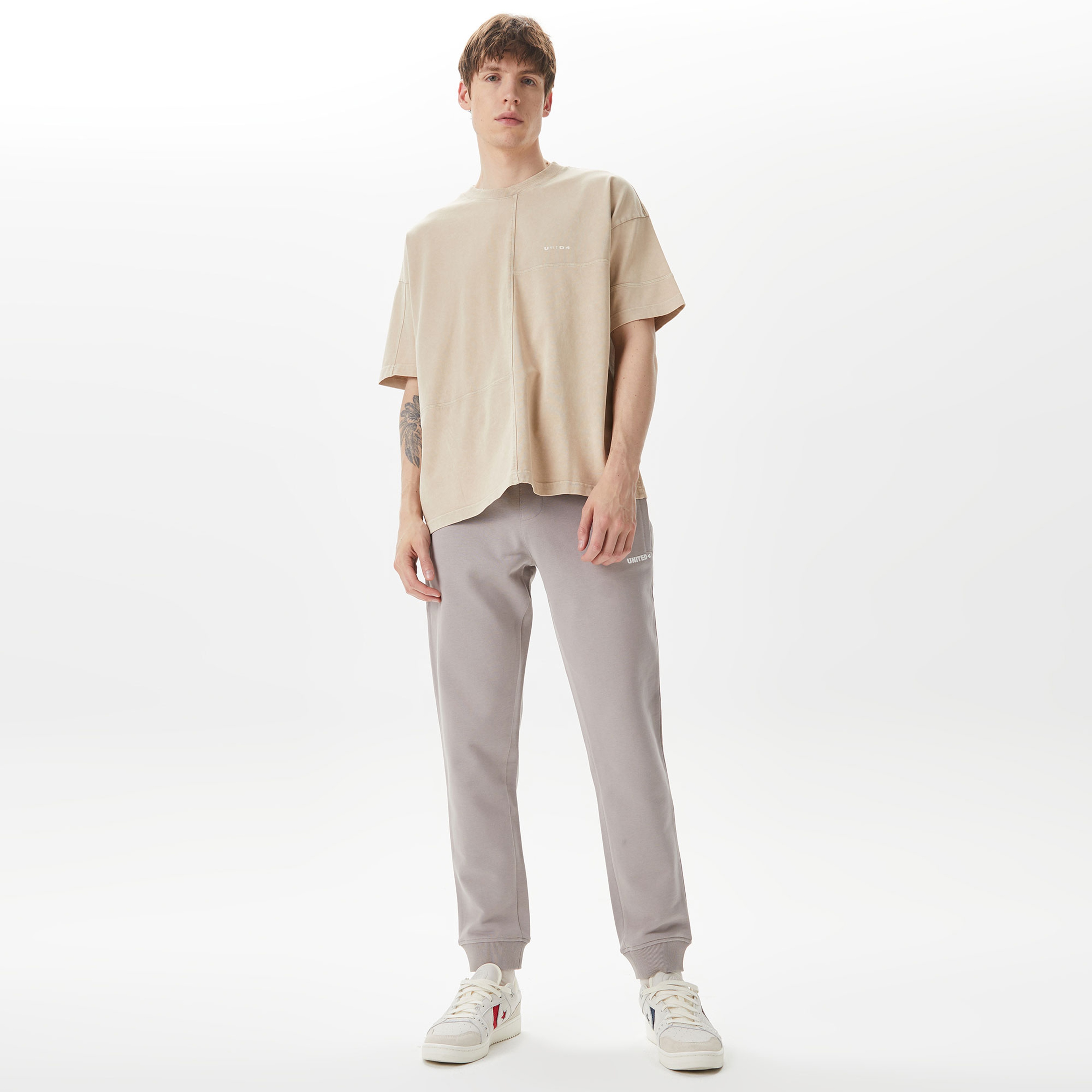 UNITED4 Erkek Krem T-Shirt