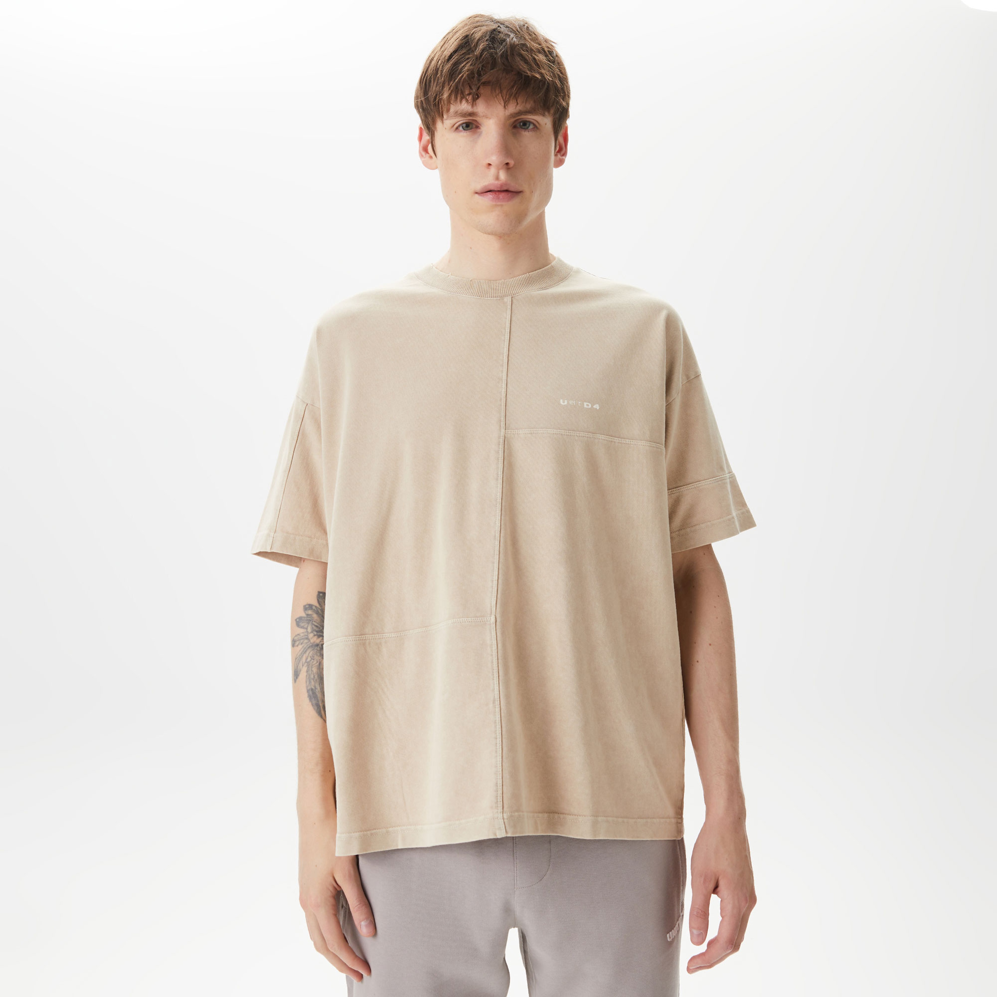 UNITED4 Erkek Krem T-Shirt