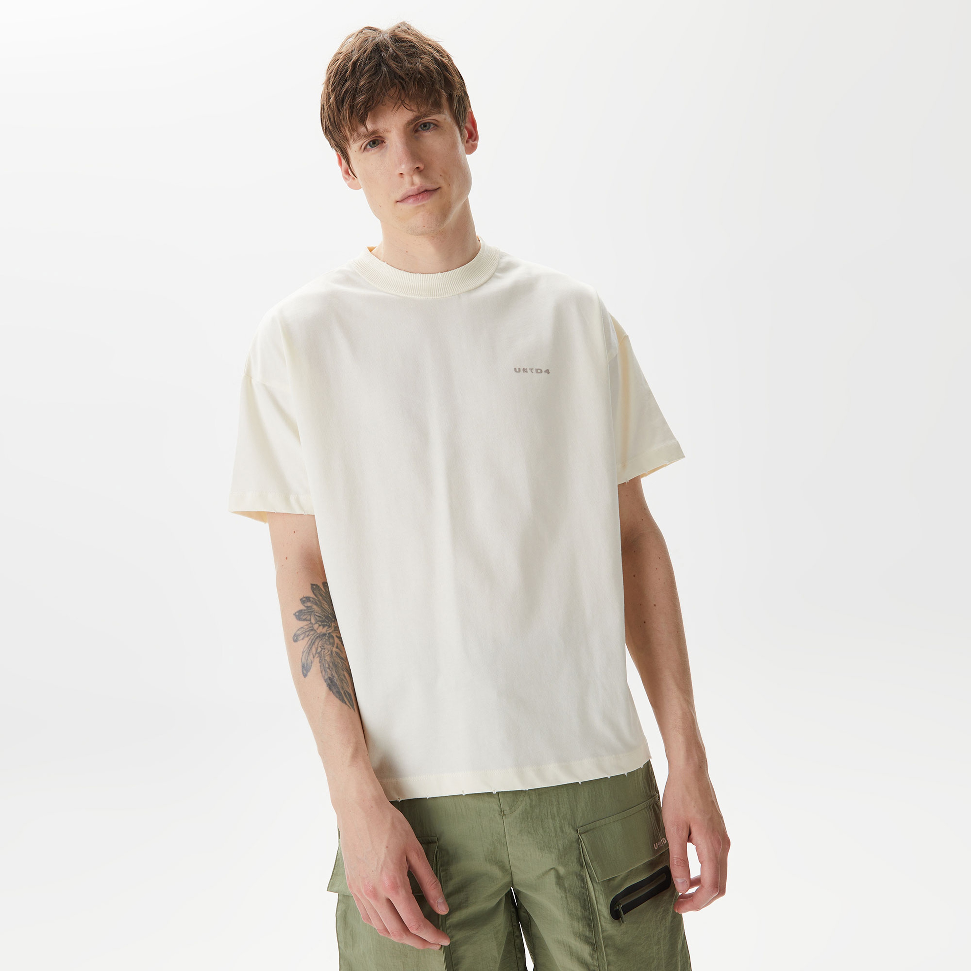 UNITED4 Classic Erkek Krem T-Shirt