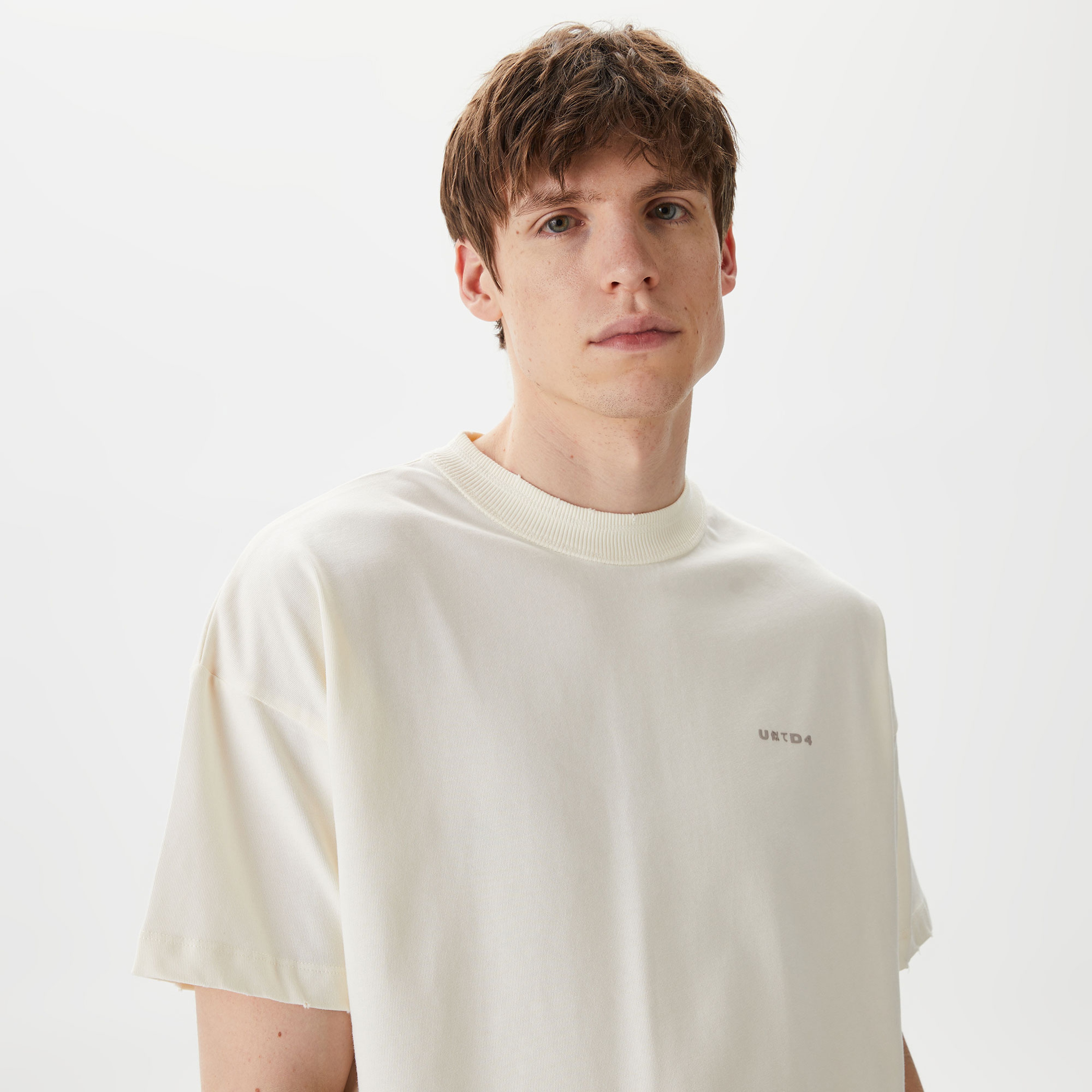 UNITED4 Classic Erkek Krem T-Shirt