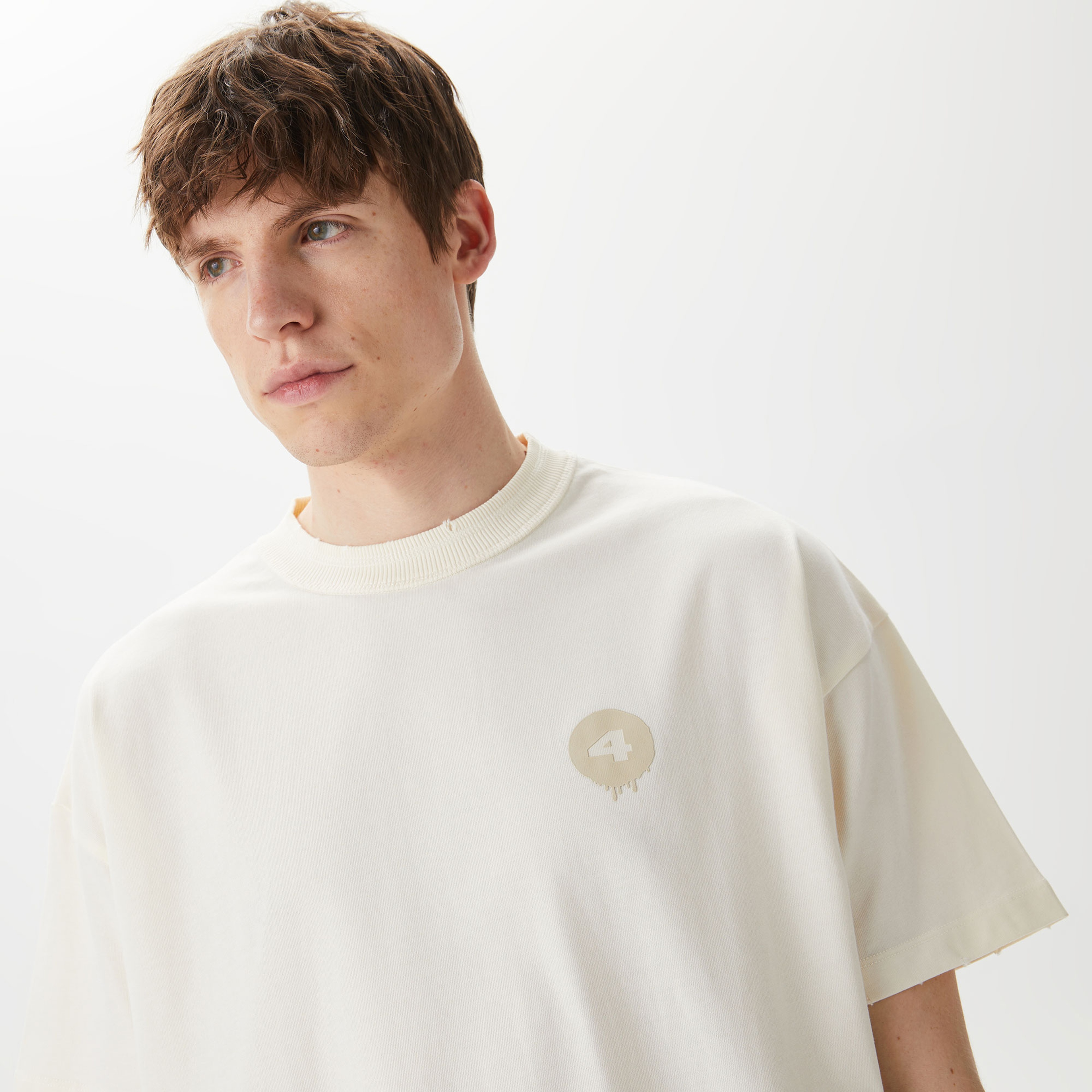 UNITED4 Erkek Krem T-Shirt