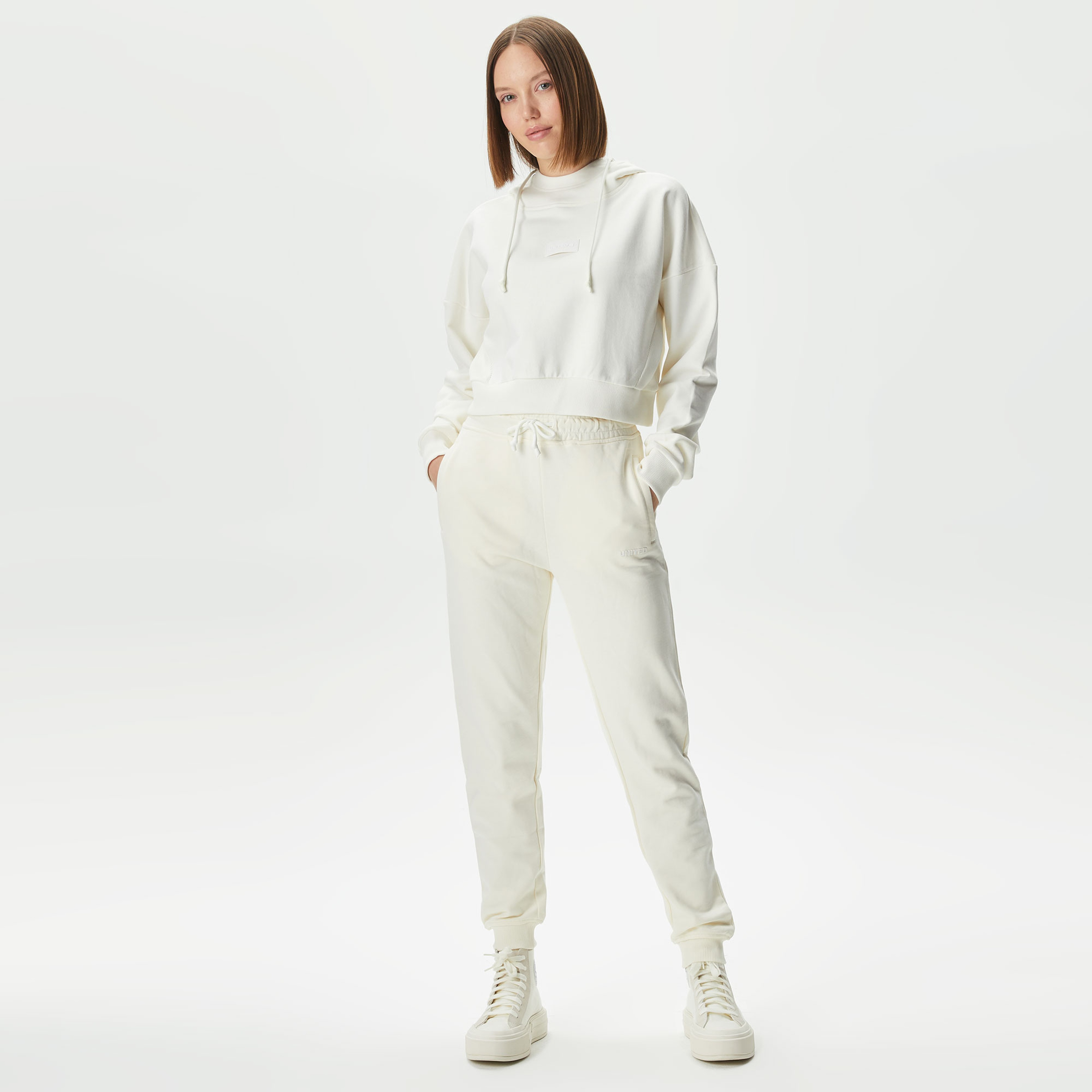 UNITED4 Kadın Beyaz Sweatshirt