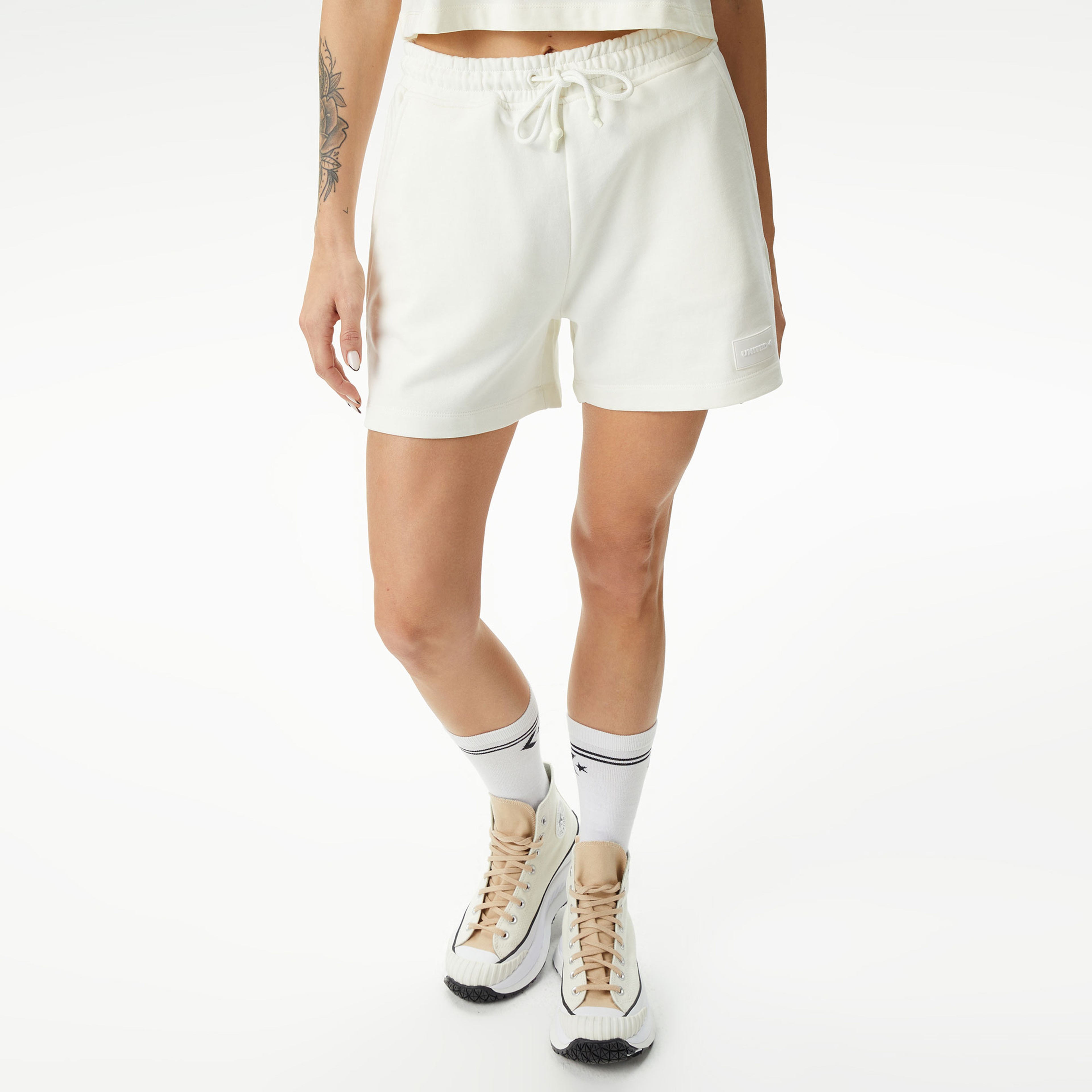 UNITED4 Kadın Beyaz Şort