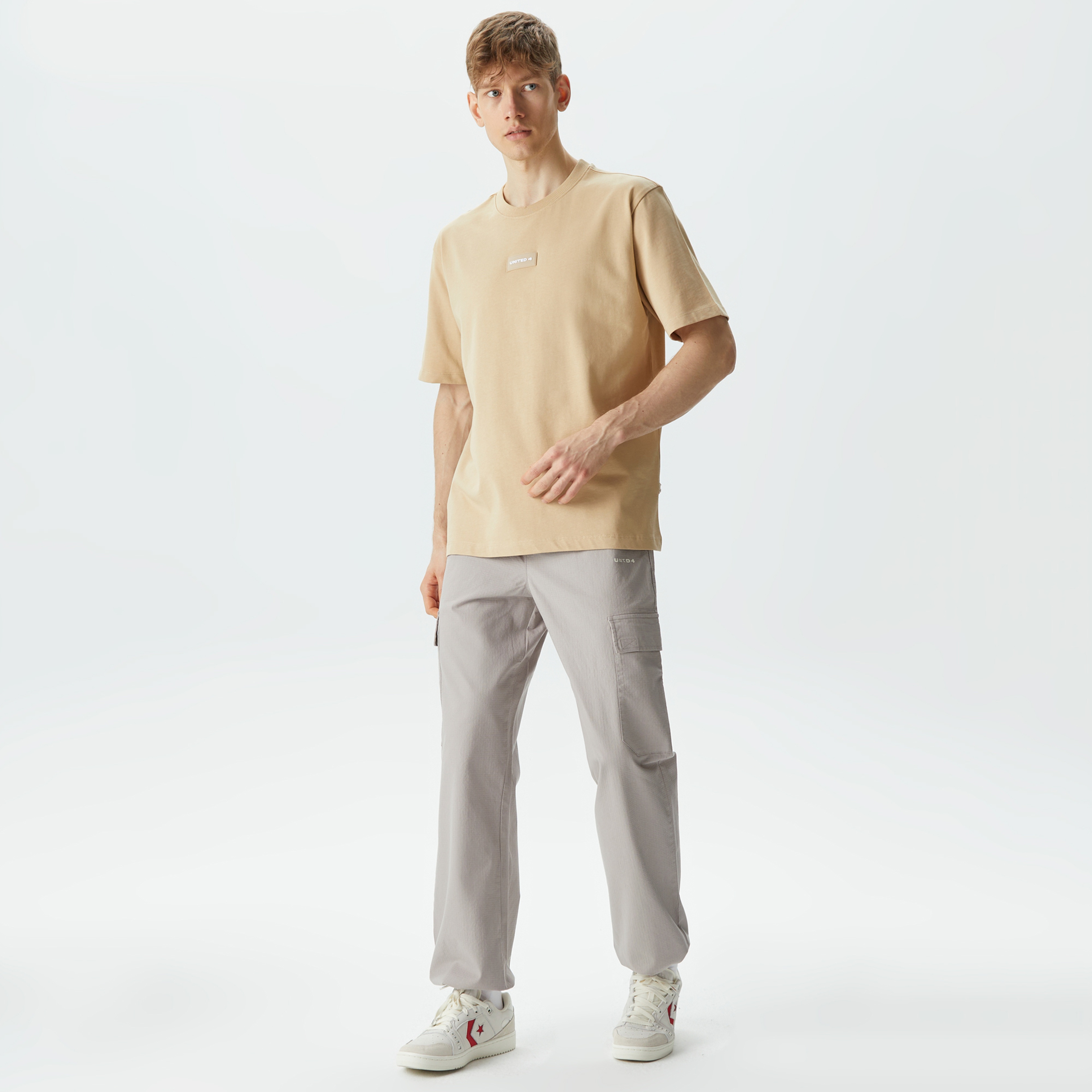 UNITED4 Erkek Krem T-Shirt