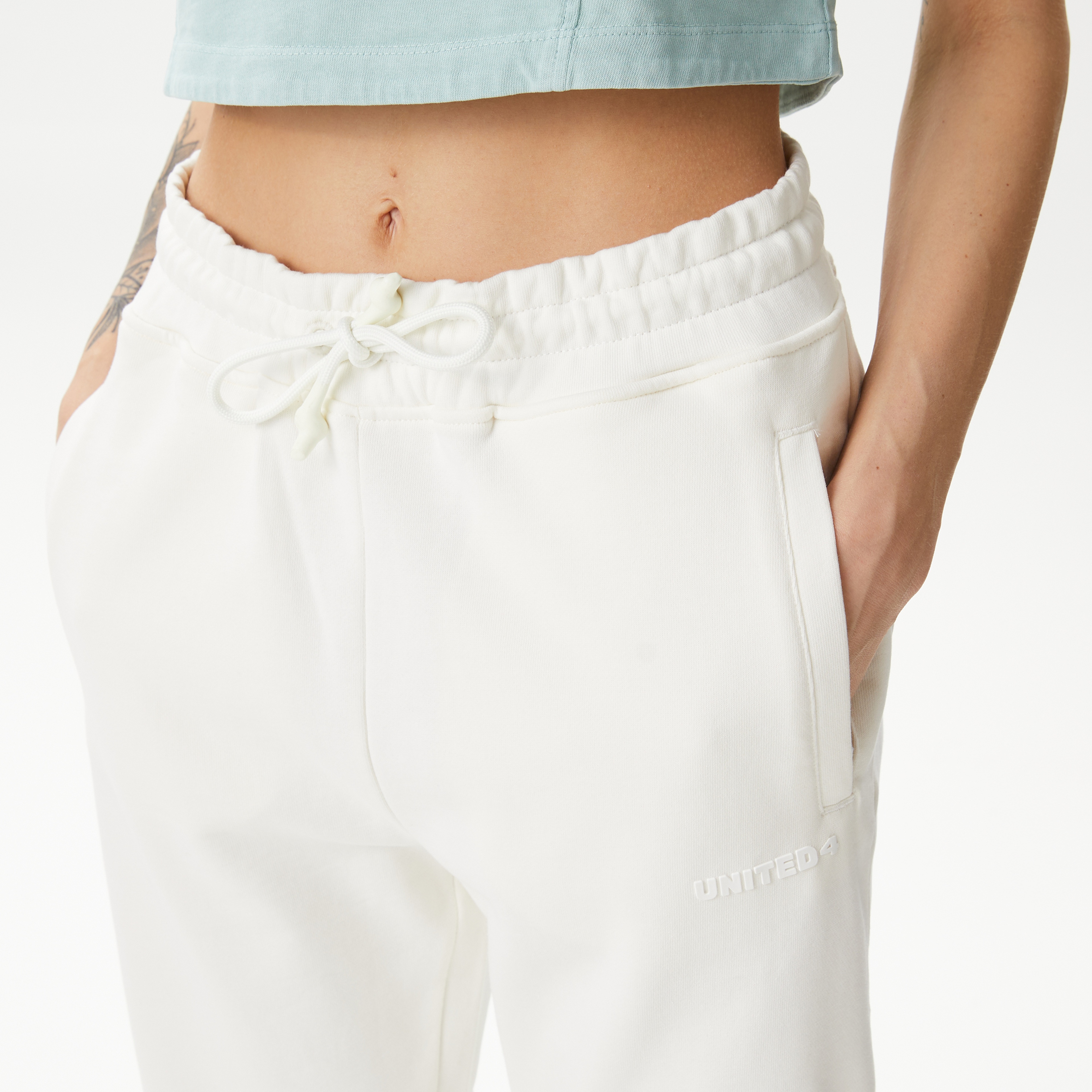 UNITED4 Kadın Beyaz Eşofman Altı