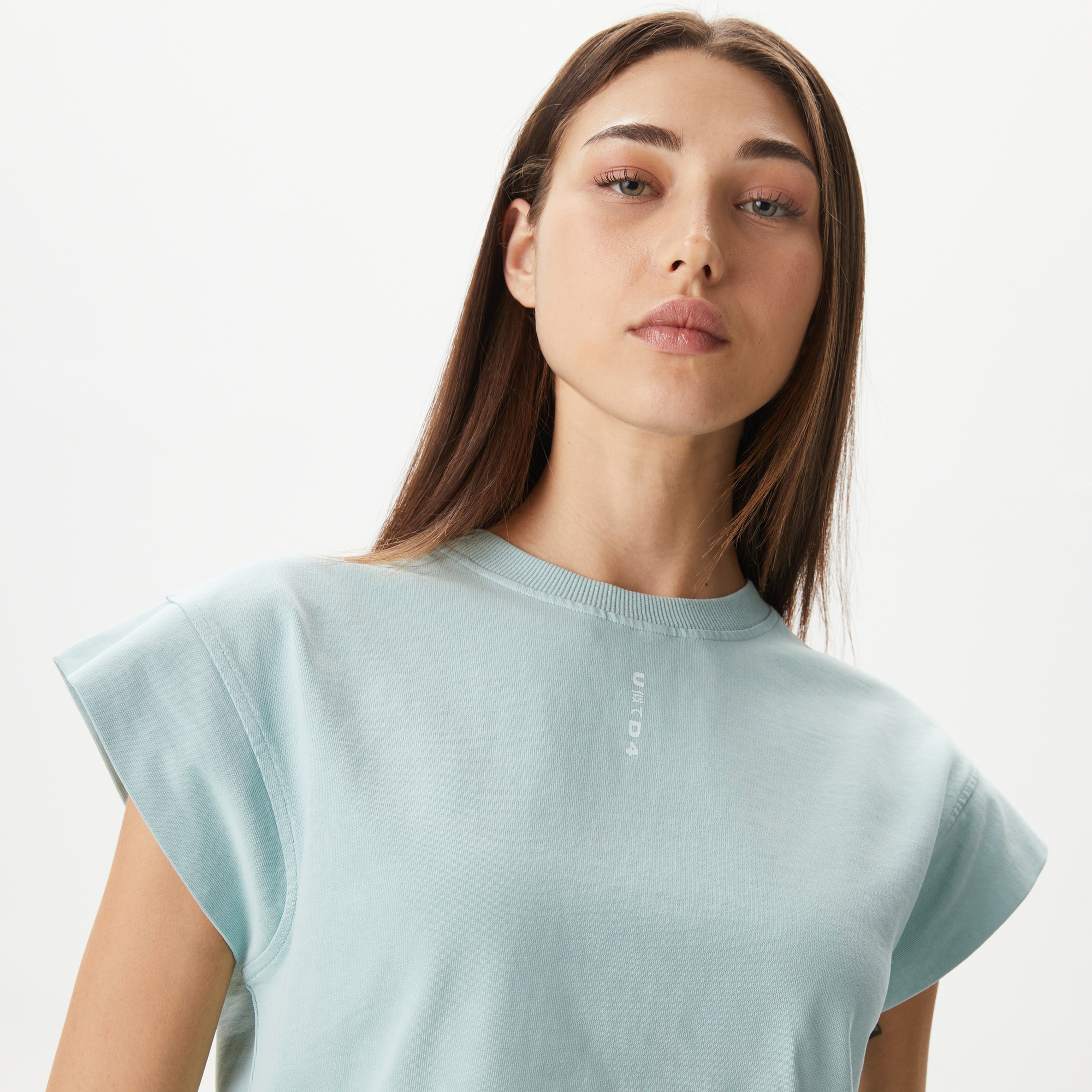 UNITED4 Kadın Mavi Crop T-Shirt