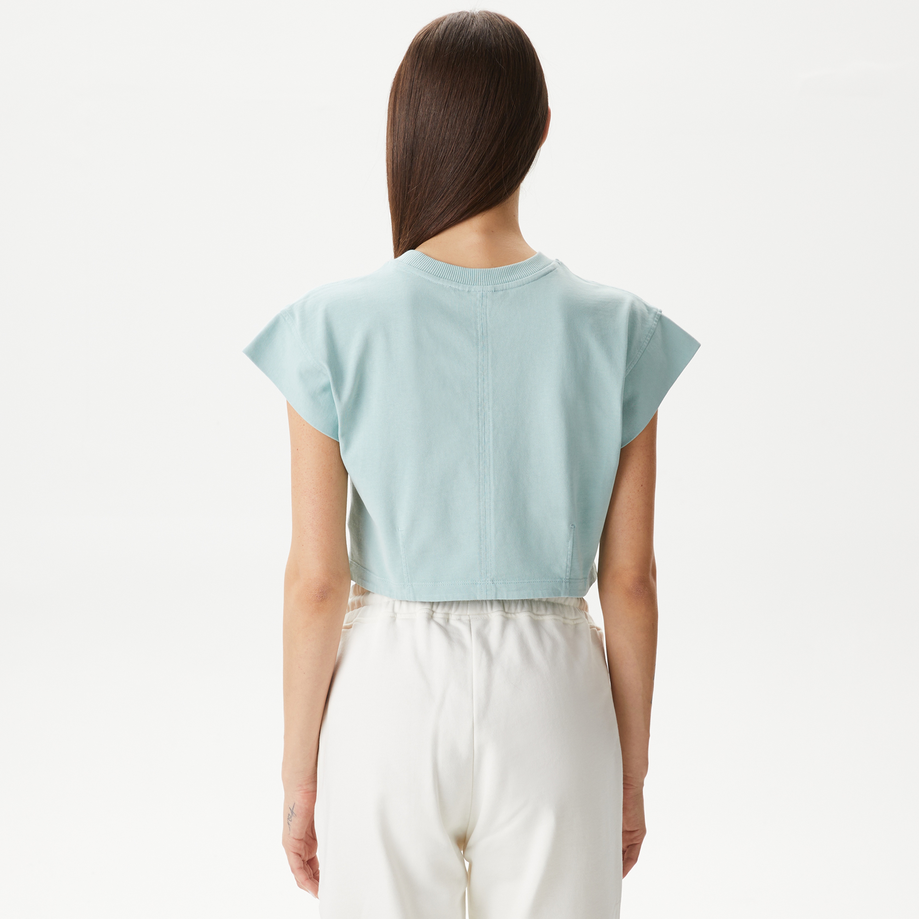 UNITED4 Kadın Mavi Crop T-Shirt