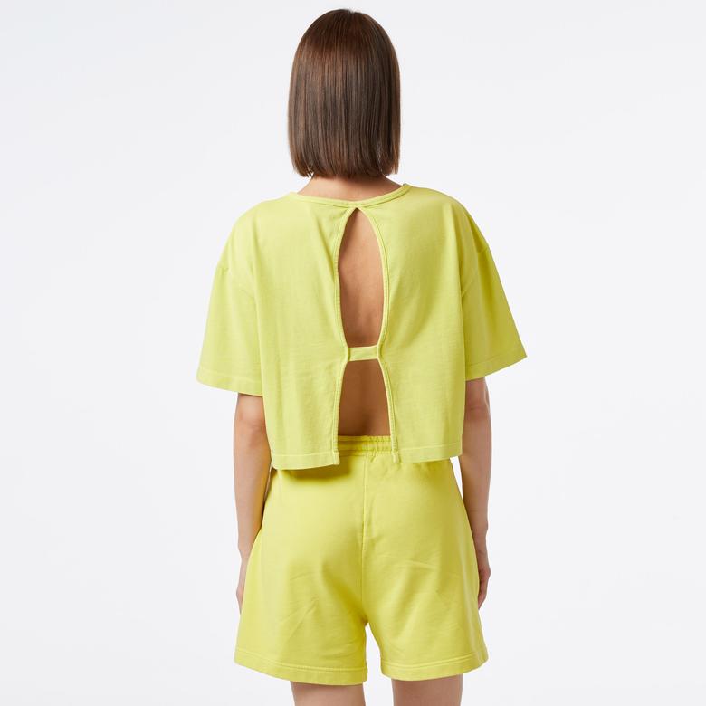 UNITED4 Kadın Sarı Crop T-Shirt