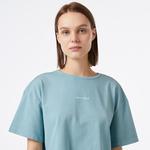 UNITED4 Kadın Mavi Crop T-Shirt