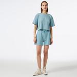 UNITED4 Kadın Mavi Crop T-Shirt