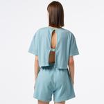 UNITED4 Kadın Mavi Crop T-Shirt