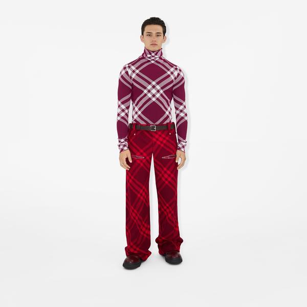 Burberry Erkek Bordo Kemer