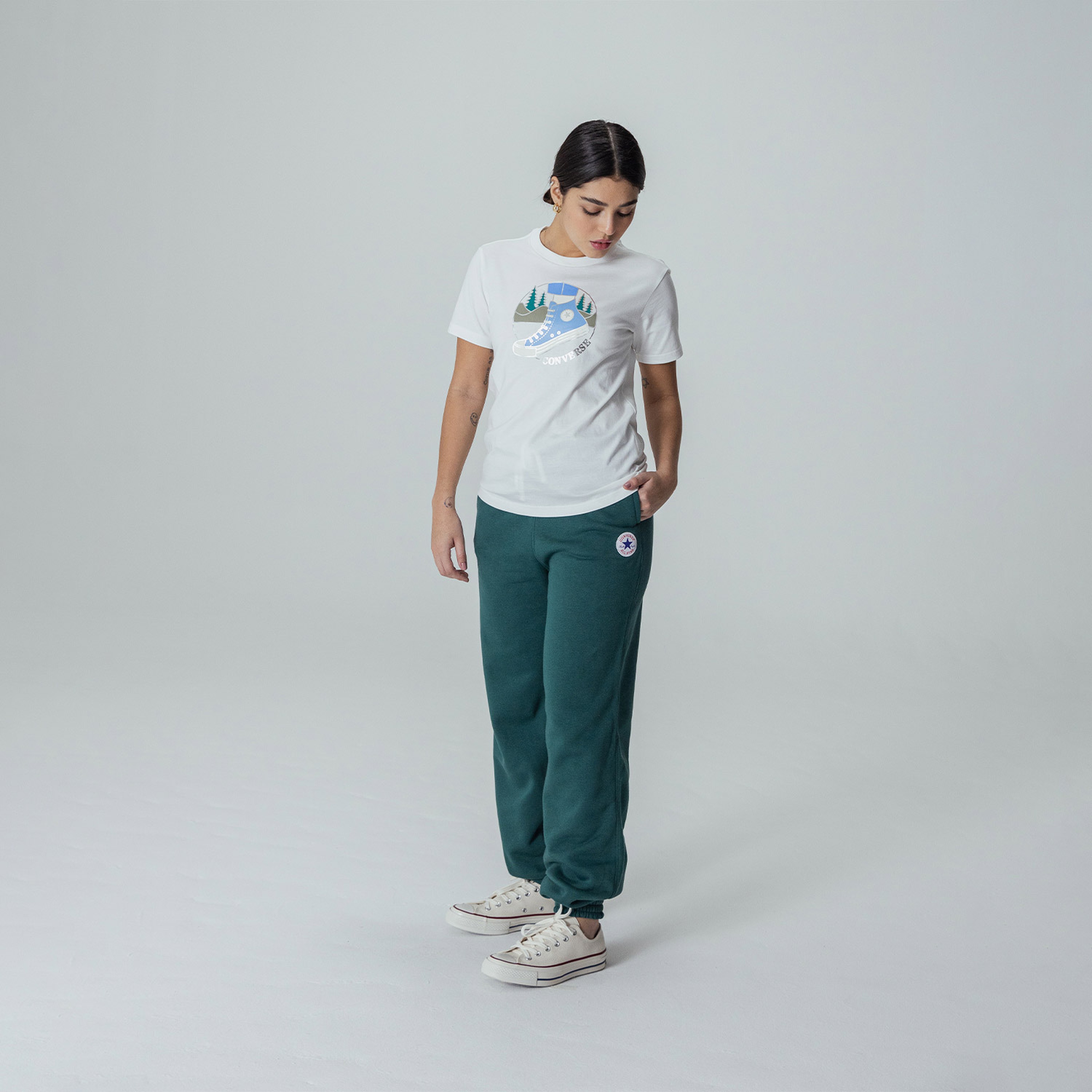 Converse On The Trails Kadın Beyaz T-Shirt
