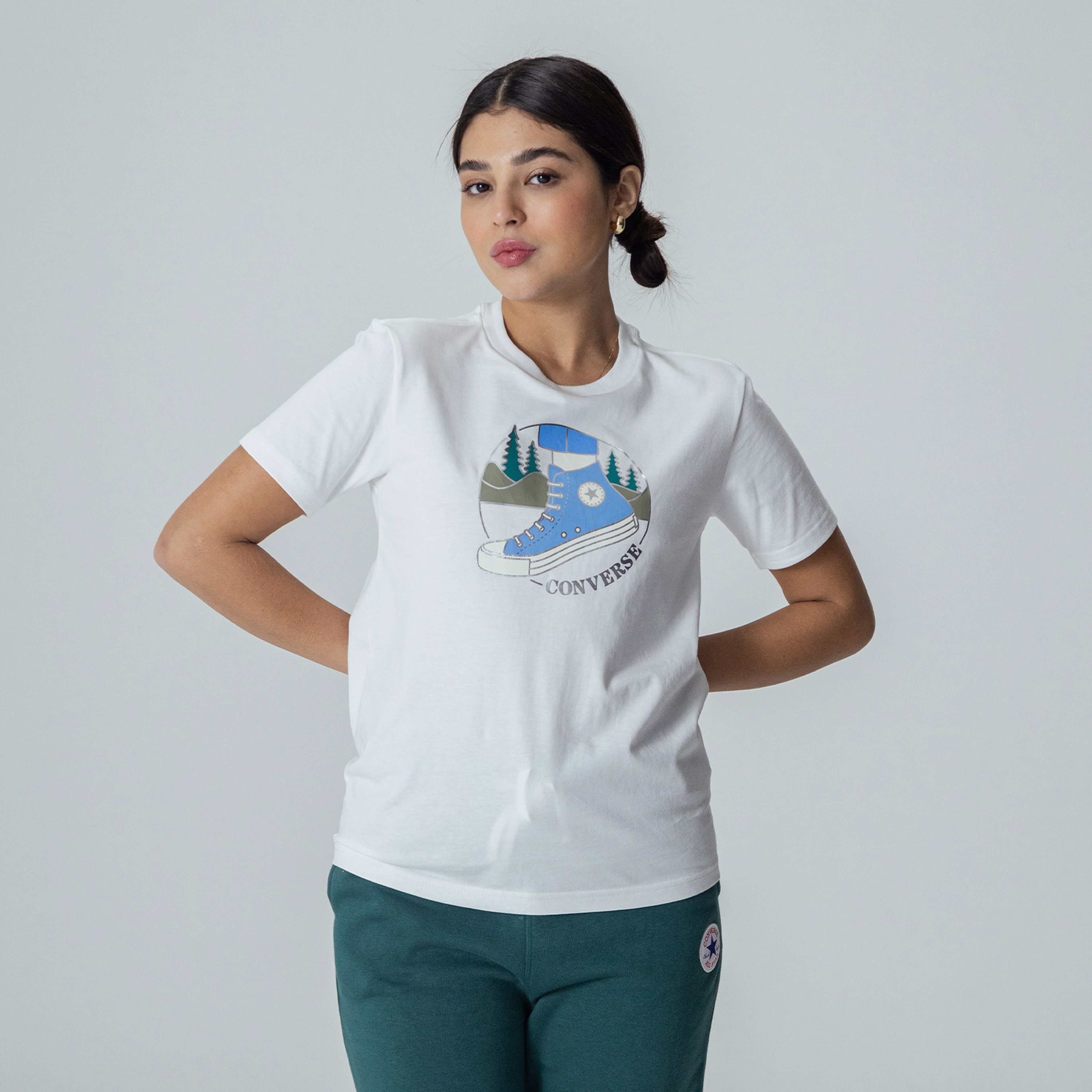 Converse On The Trails Kadın Beyaz T-Shirt