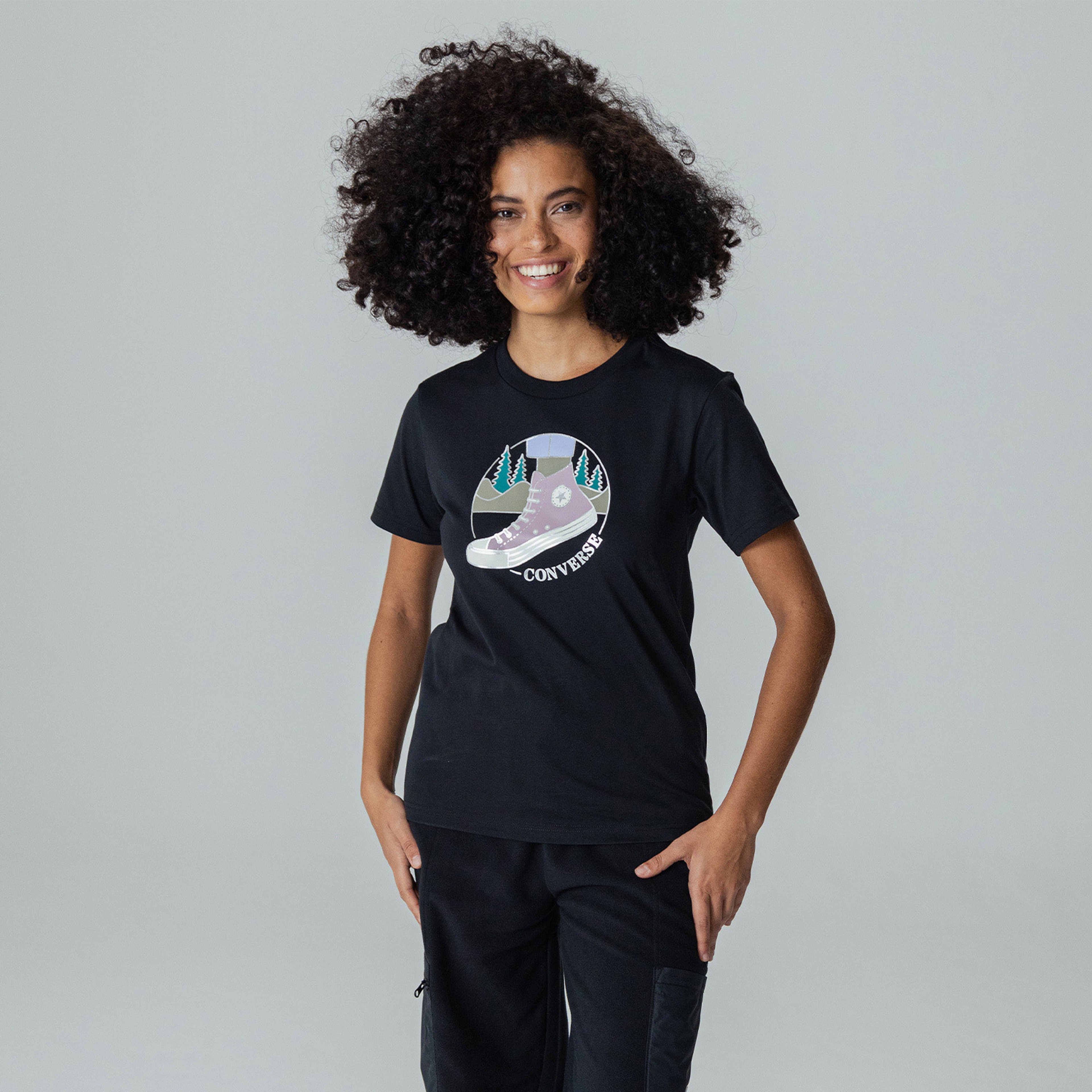 Converse On The Trails Kadın Siyah T-Shirt