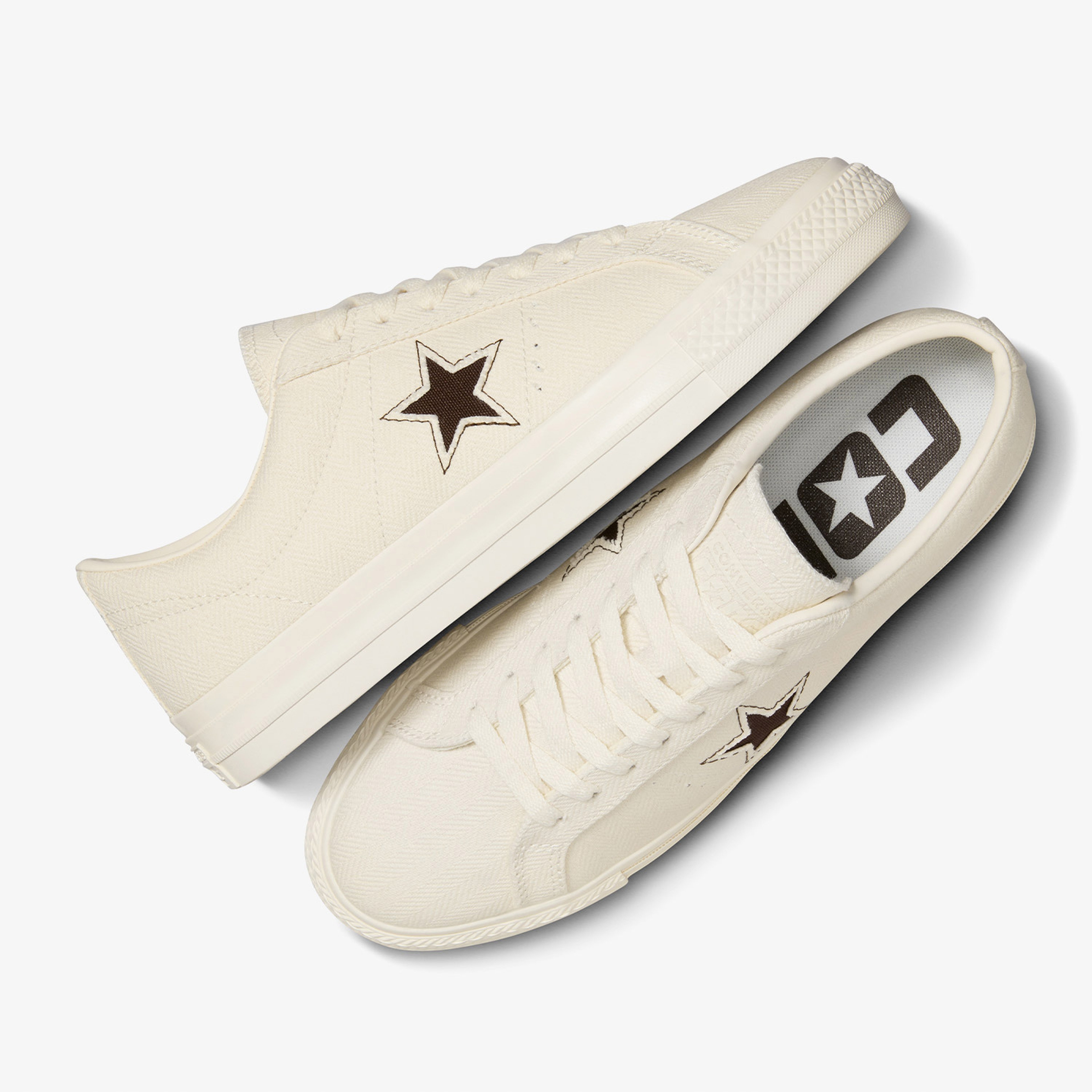 Converse Cons One Star Pro Herringbone Kadın Krem Sneaker