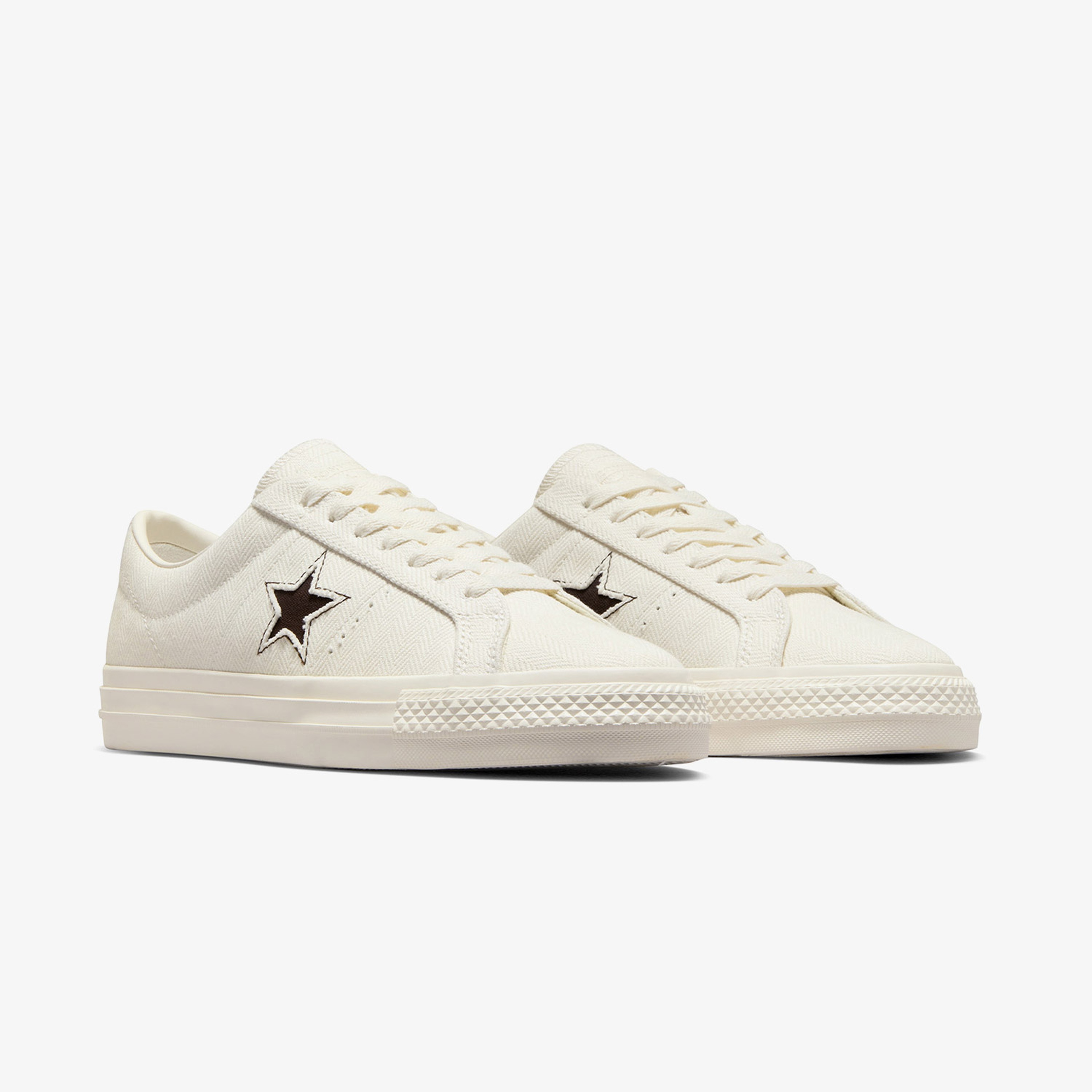 Converse Cons One Star Pro Herringbone Kadın Krem Sneaker