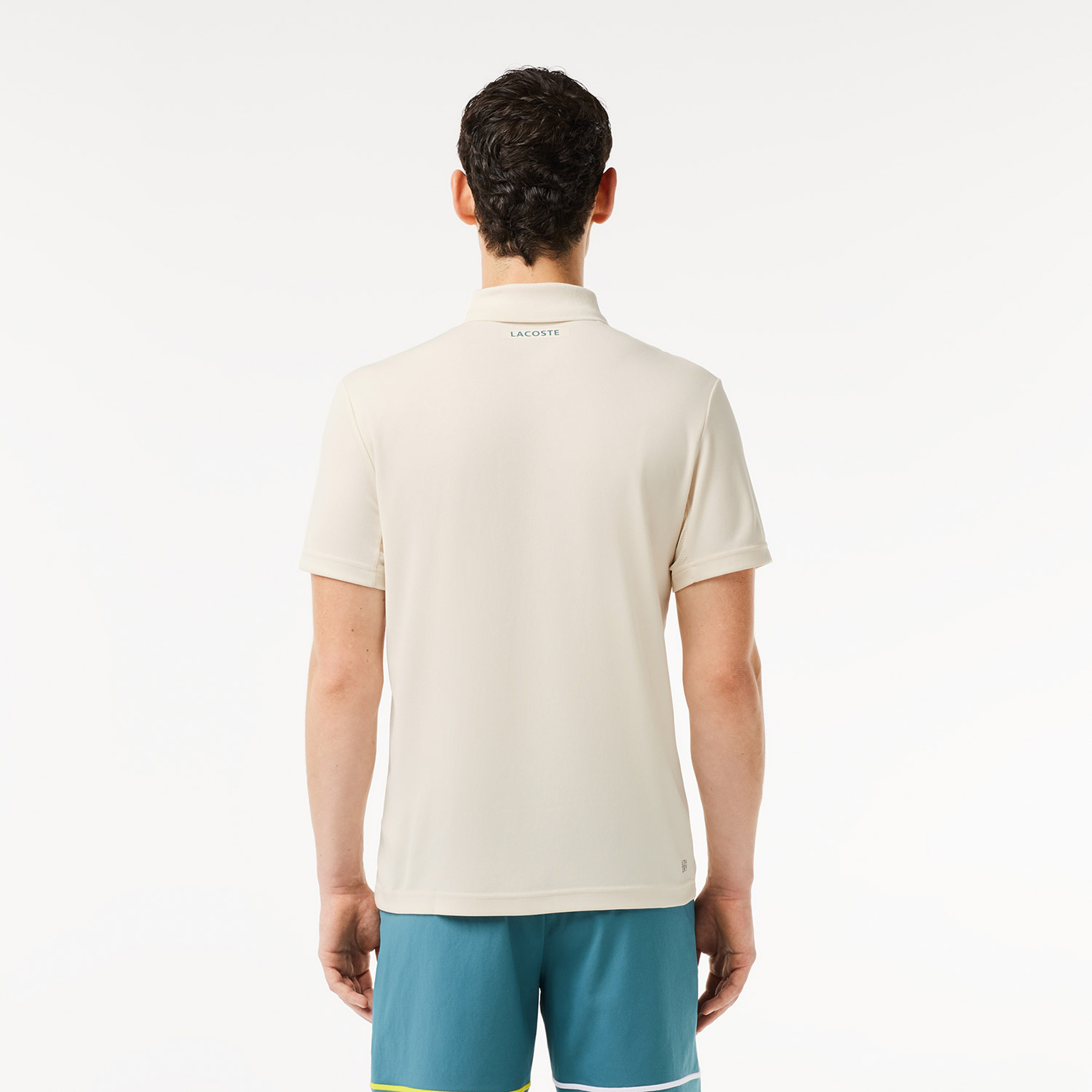 Erkek Regular Fit Renk Bloklu Beyaz Tenis Polo