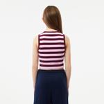 Çocuk Kolsuz Bisiklet Yaka Çizgili Pembe T-Shirt