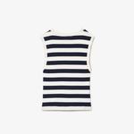 Çocuk Kolsuz Bisiklet Yaka Çizgili Beyaz T-Shirt