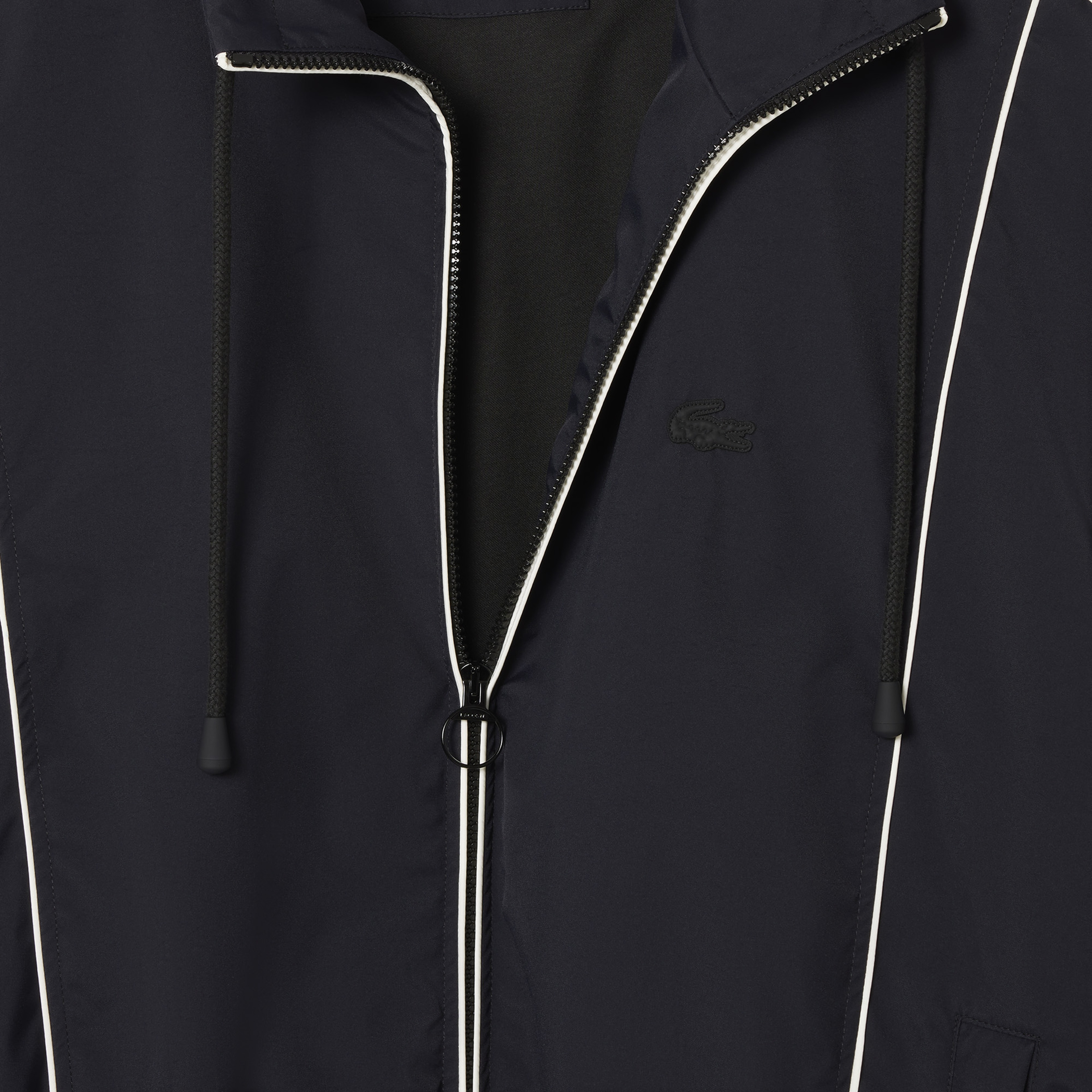 FW24 RUNWAY Unisex Loose Fit Dik Yaka Siyah Yağmurluk