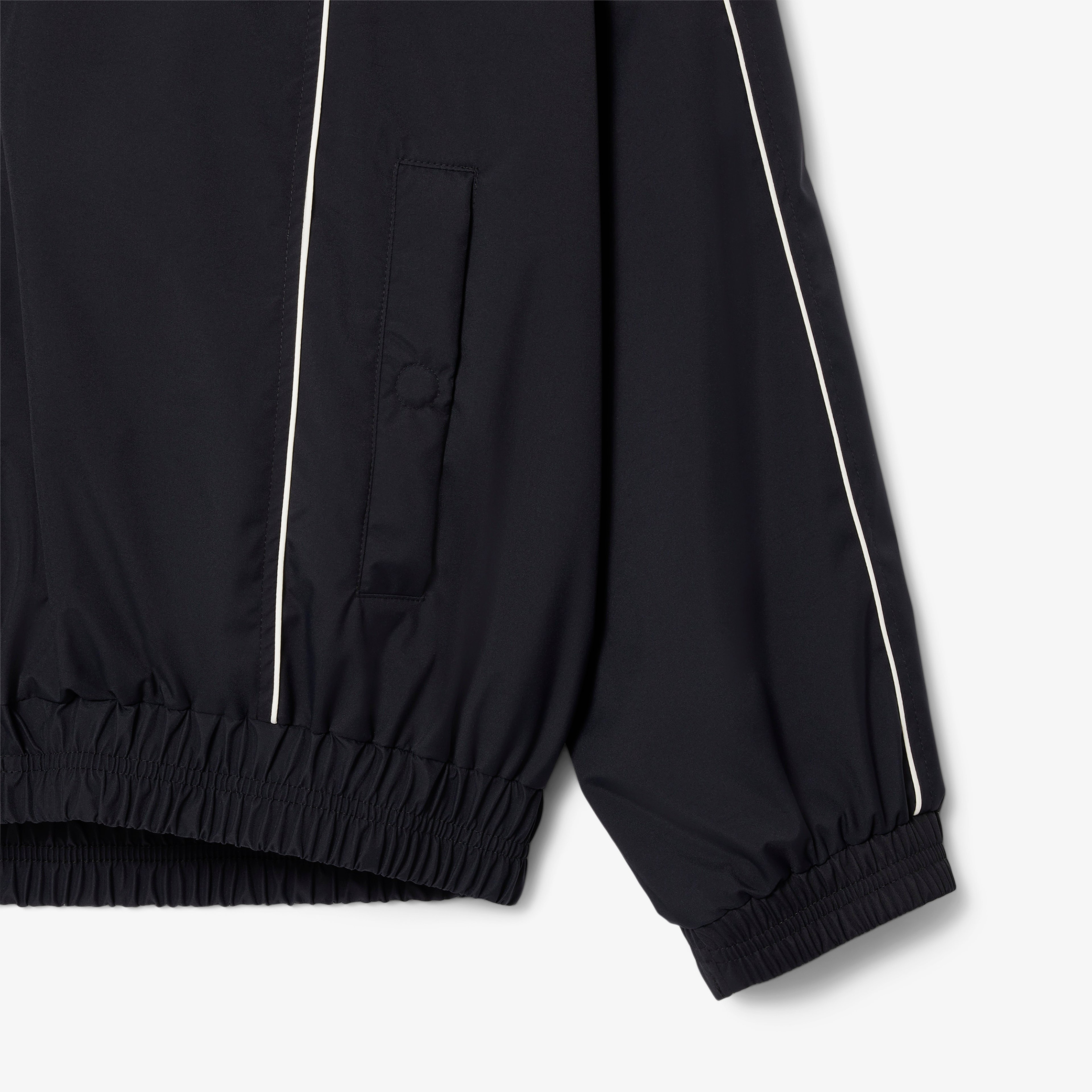 FW24 RUNWAY Unisex Loose Fit Dik Yaka Siyah Yağmurluk