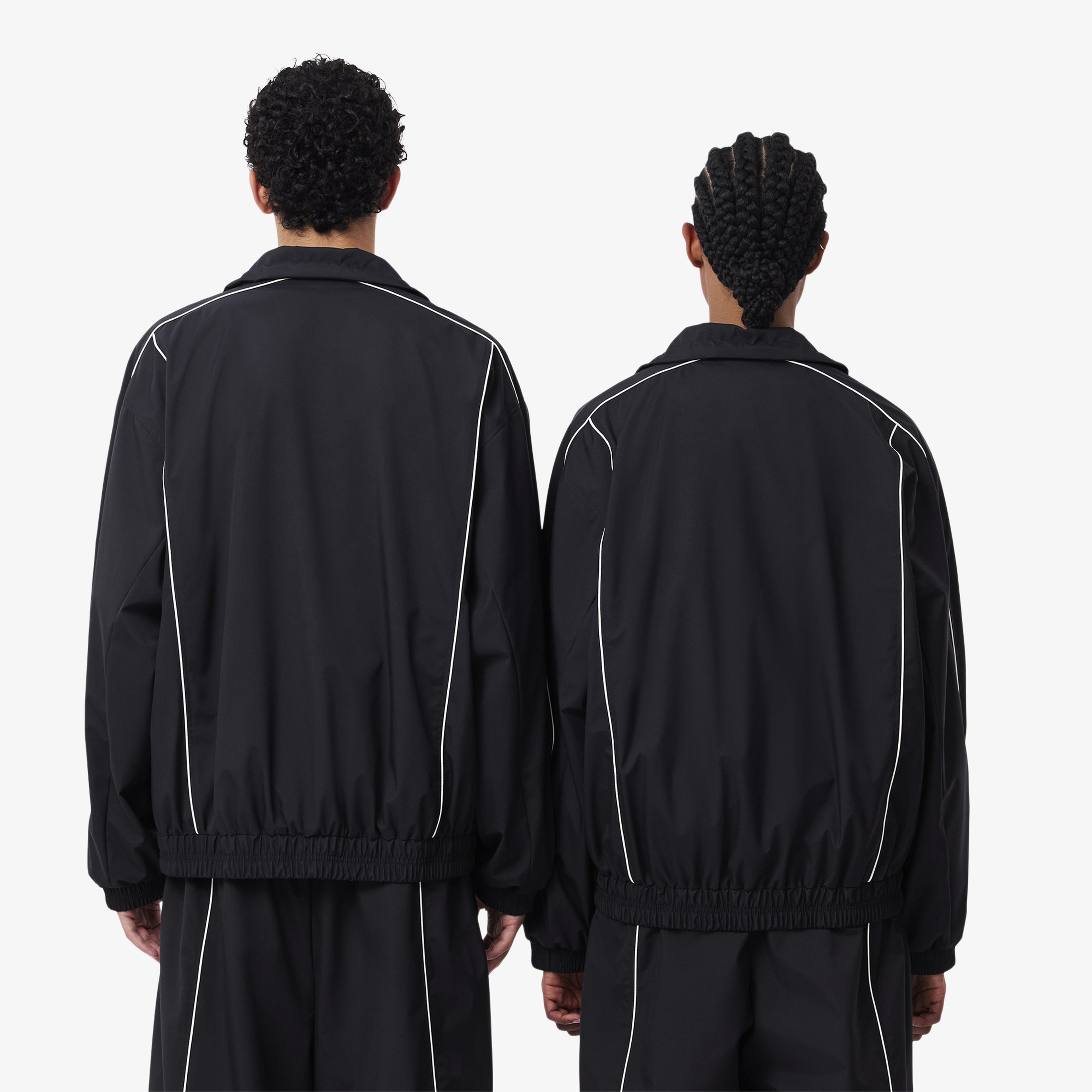 FW24 RUNWAY Unisex Loose Fit Dik Yaka Siyah Yağmurluk