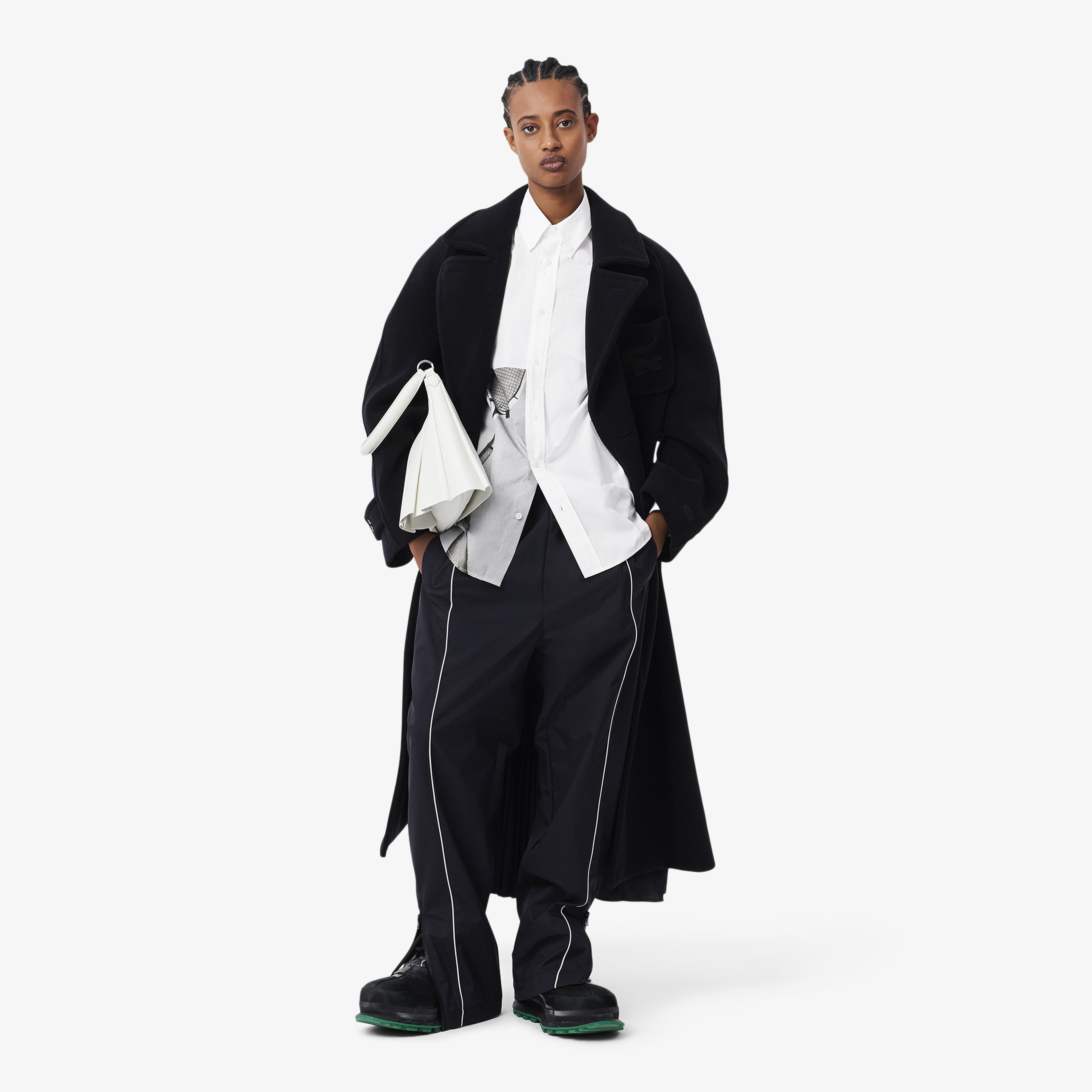 FW24 RUNWAY Unisex Loose Fit Baskılı Beyaz Gömlek