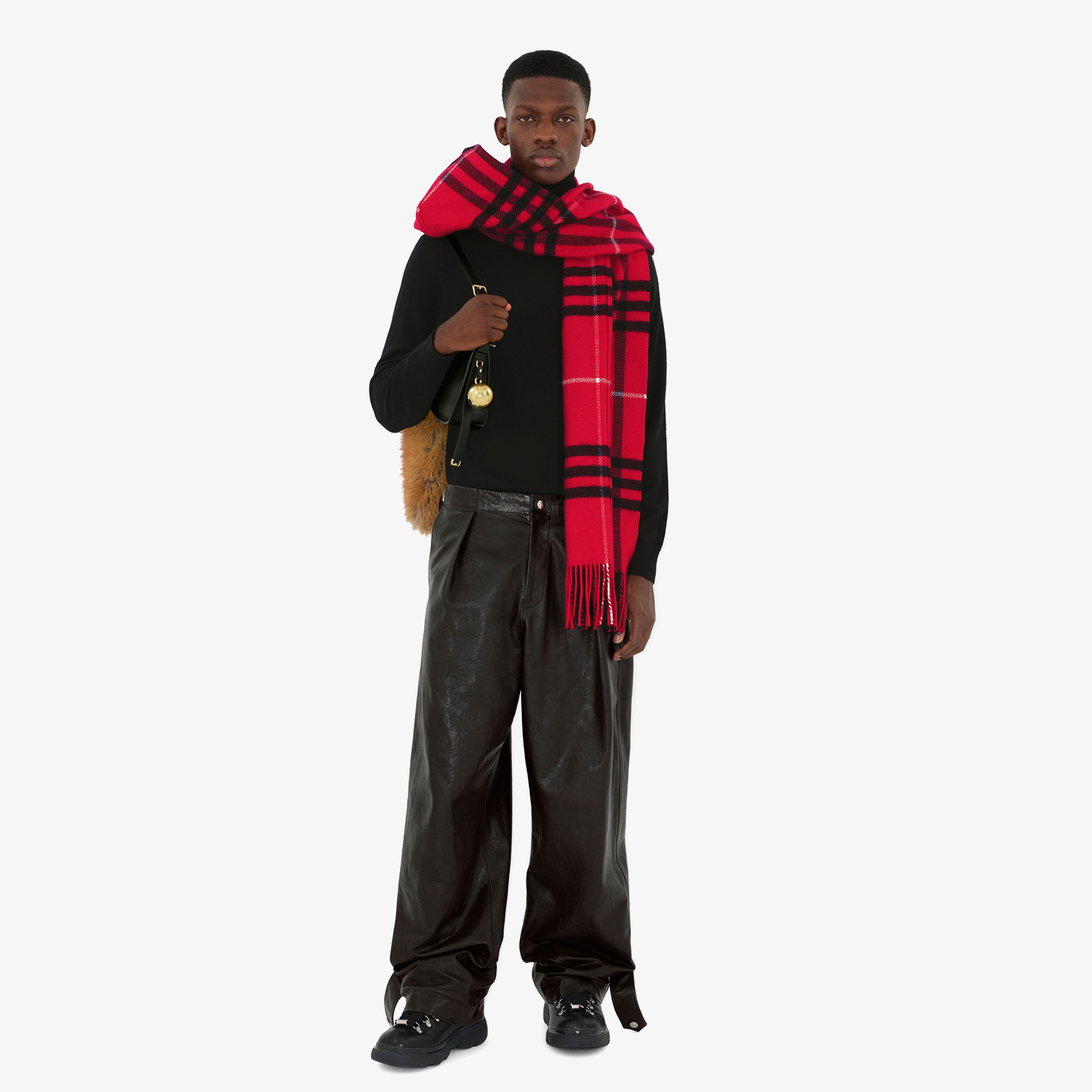 Burberry Unisex Kırmızı Atkı