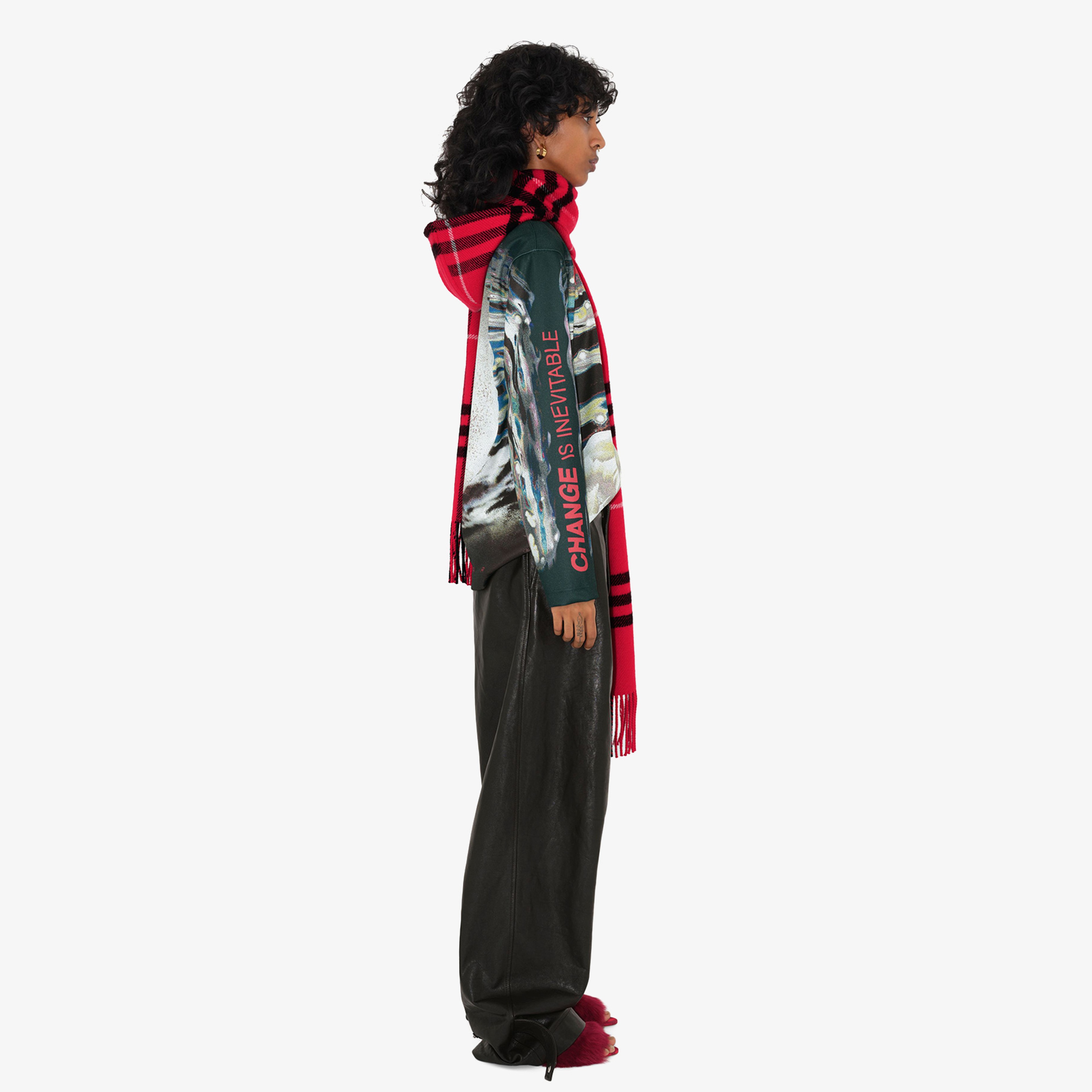 Burberry Unisex Kırmızı Atkı