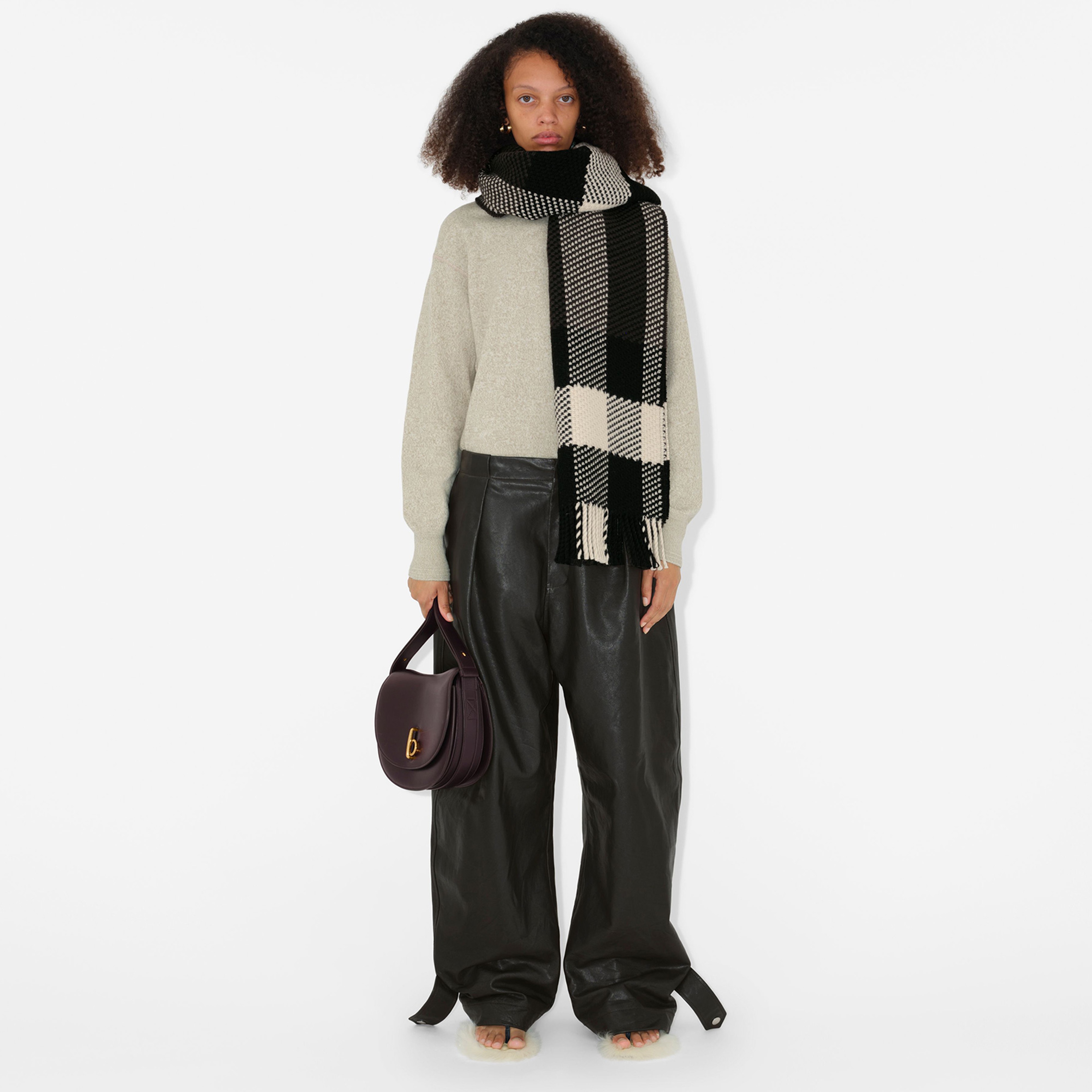 Burberry Unisex Siyah Atkı