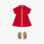 Burberry Çocuk Kırmızı Elbise