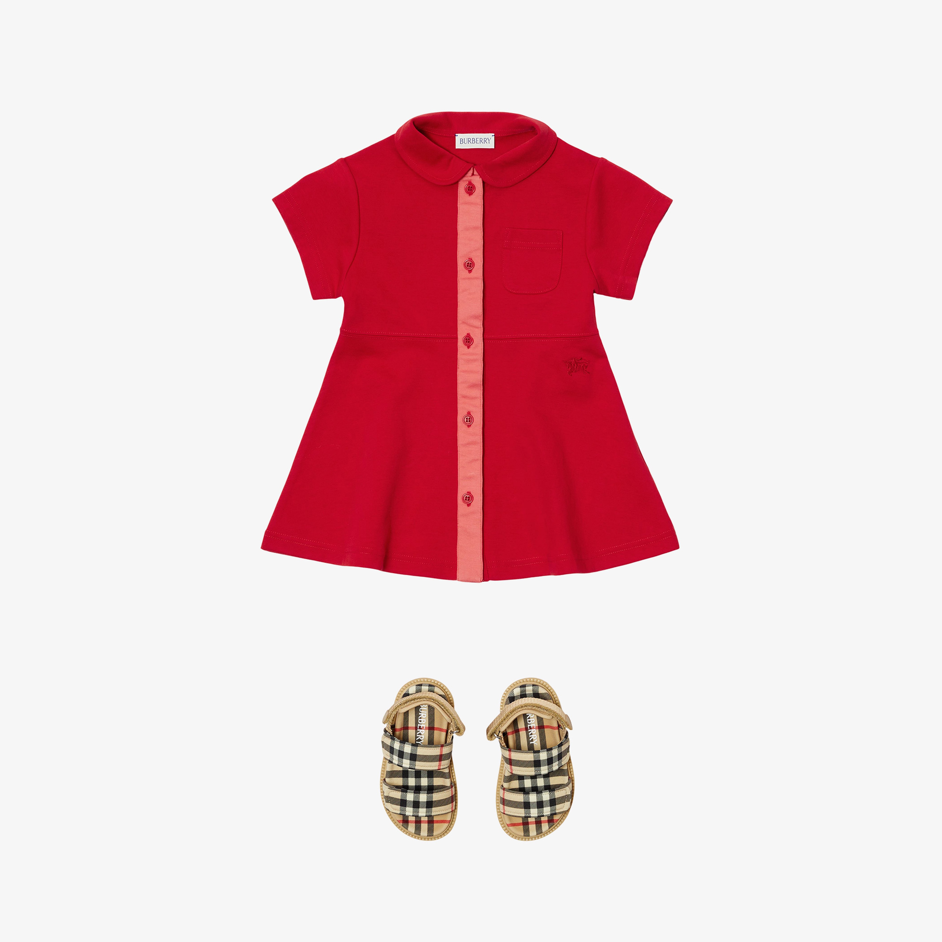 Burberry Çocuk Kırmızı Elbise