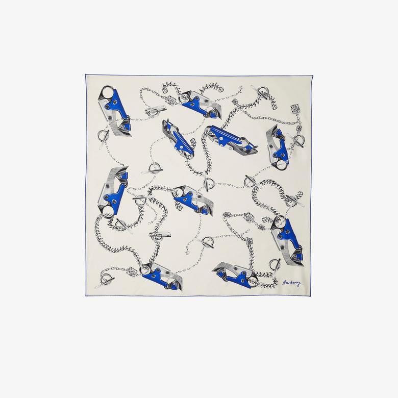 Burberry Unisex Lacivert Eşarp