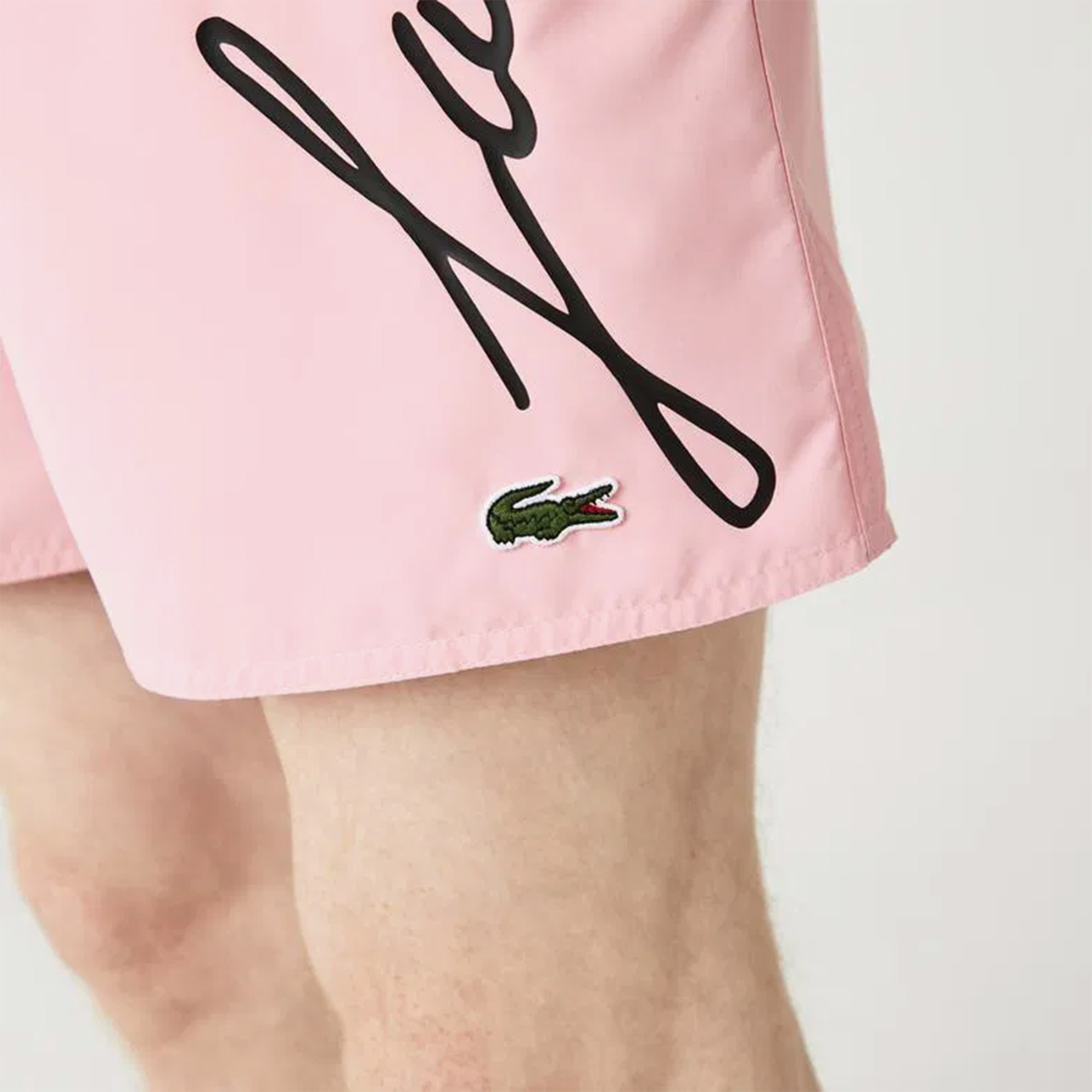 Lacoste Erkek Baskılı Pembe Mayo Şort