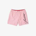 Lacoste Erkek Baskılı Pembe Mayo Şort