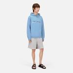 ERKEK BASKILI KAPÜŞONLU MAVİ SWEATSHIRT