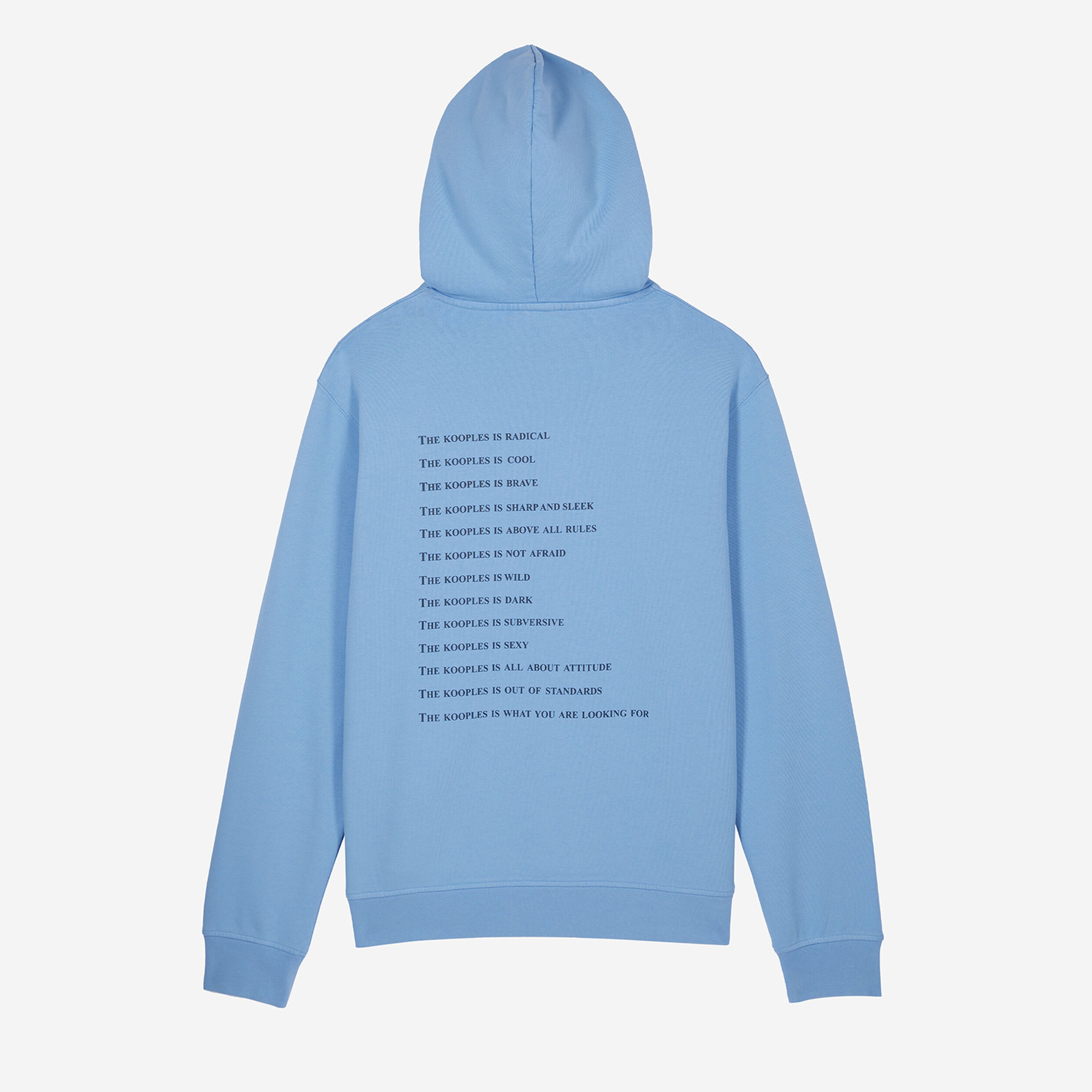 ERKEK BASKILI KAPÜŞONLU MAVİ SWEATSHIRT