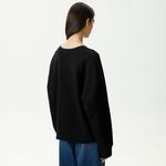 KADIN BASKILI BİSİKLET YAKA SİYAH SWEATSHIRT