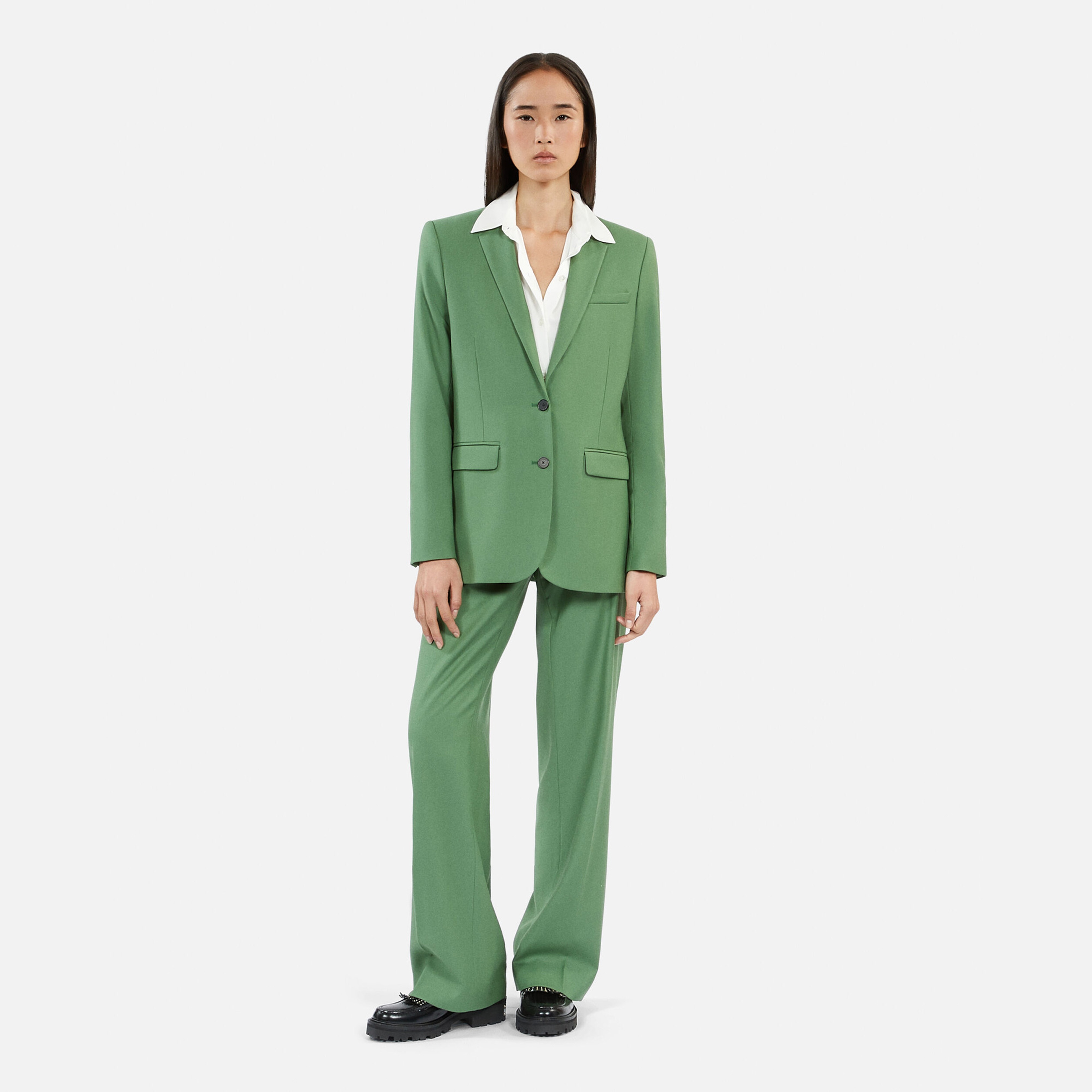 KADIN STRAIGHT FIT YEŞİL BLAZER CEKET