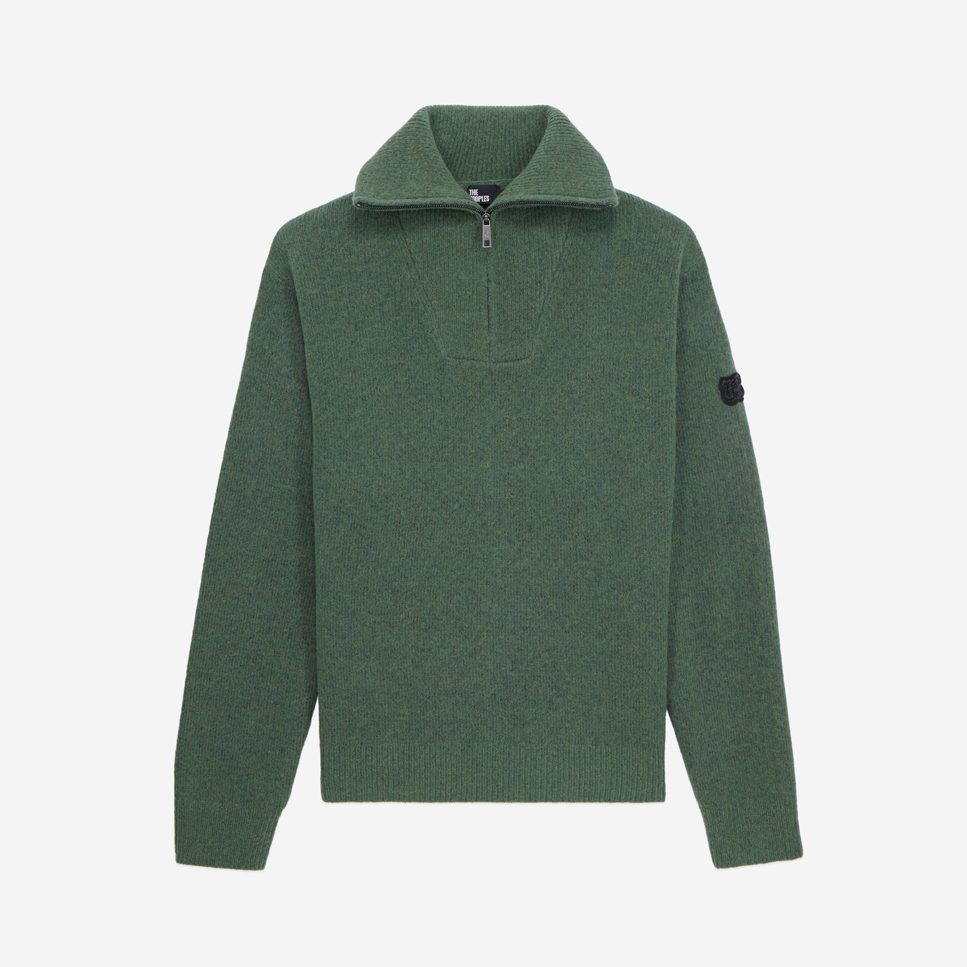 ERKEK YARIM FERMUARLI YEŞİL YÜN KAZAK