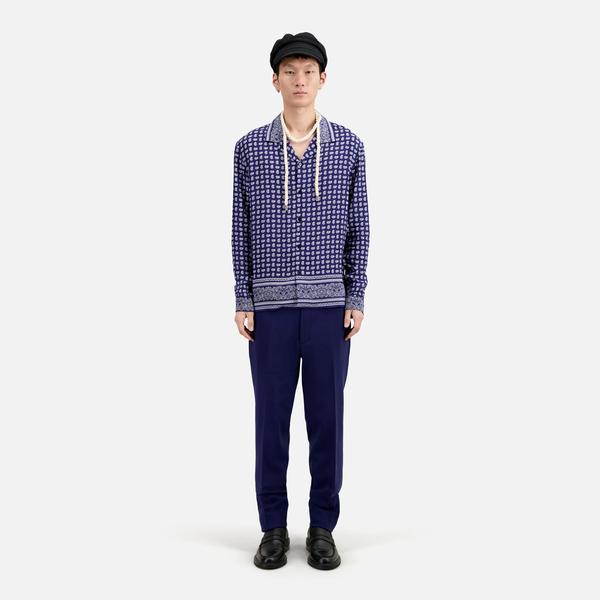 ERKEK DESENLİ  LACİVERT GÖMLEK