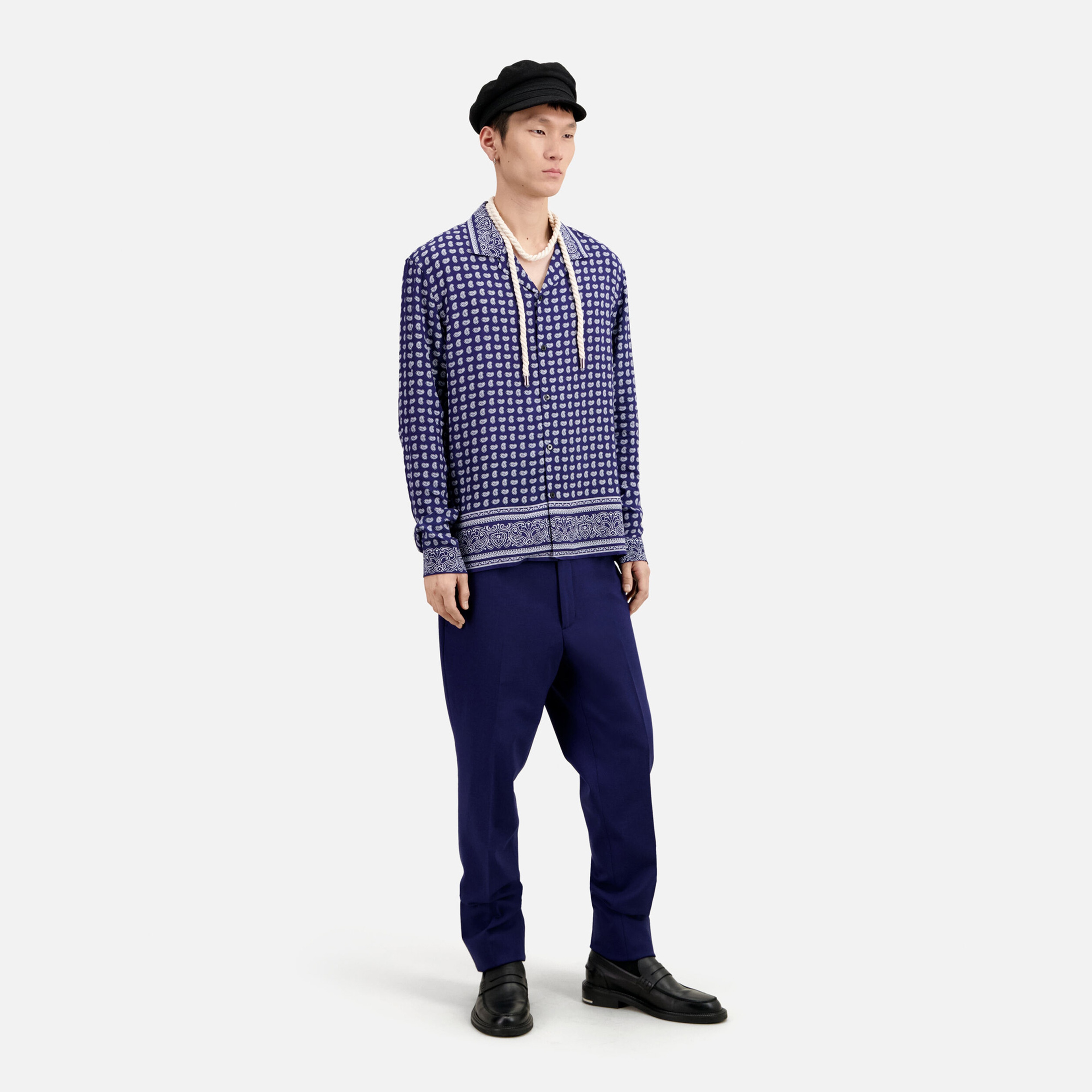 ERKEK DESENLİ LACİVERT GÖMLEK