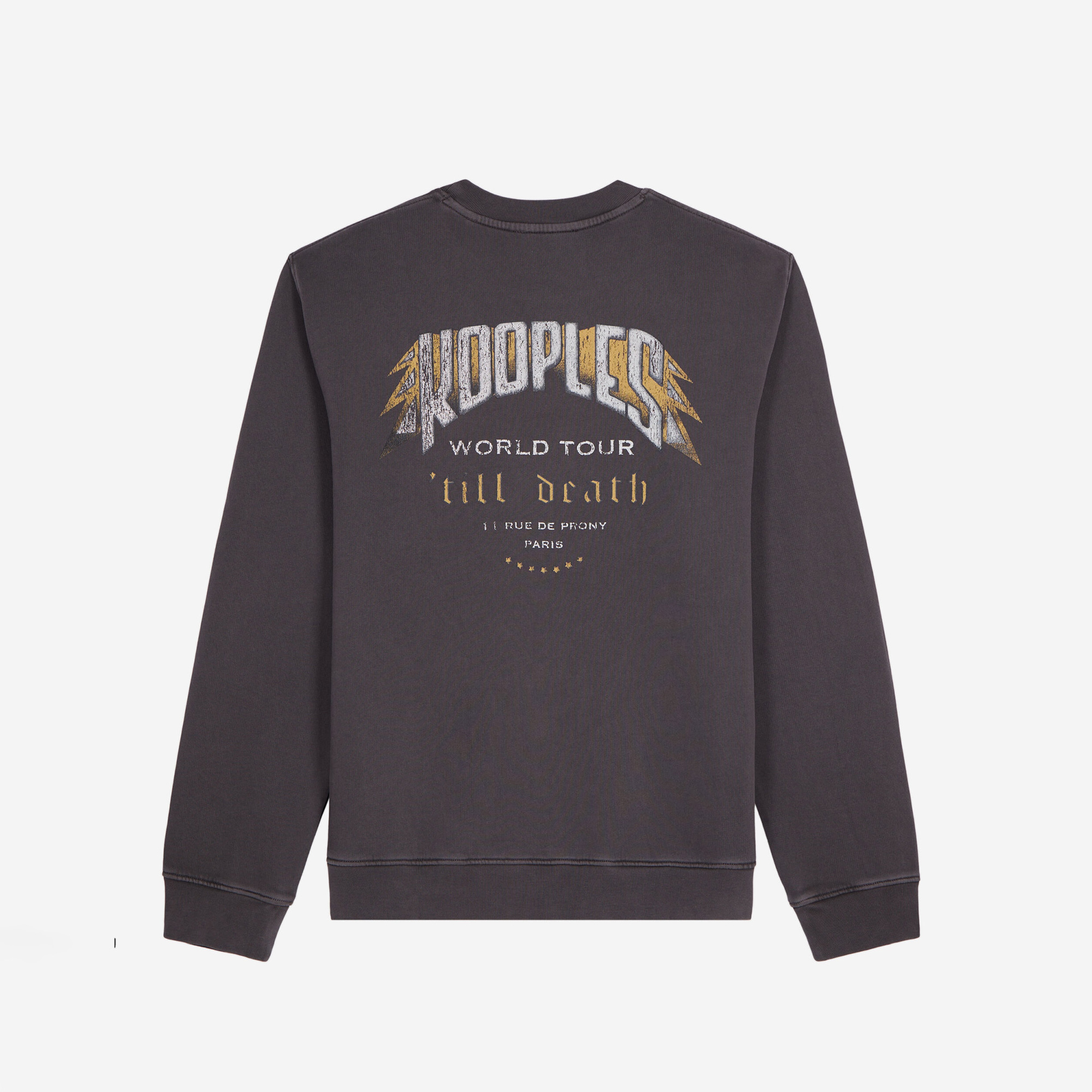 ERKEK BASKILI BİSİKLET YAKA SİYAH SWEATSHIRT