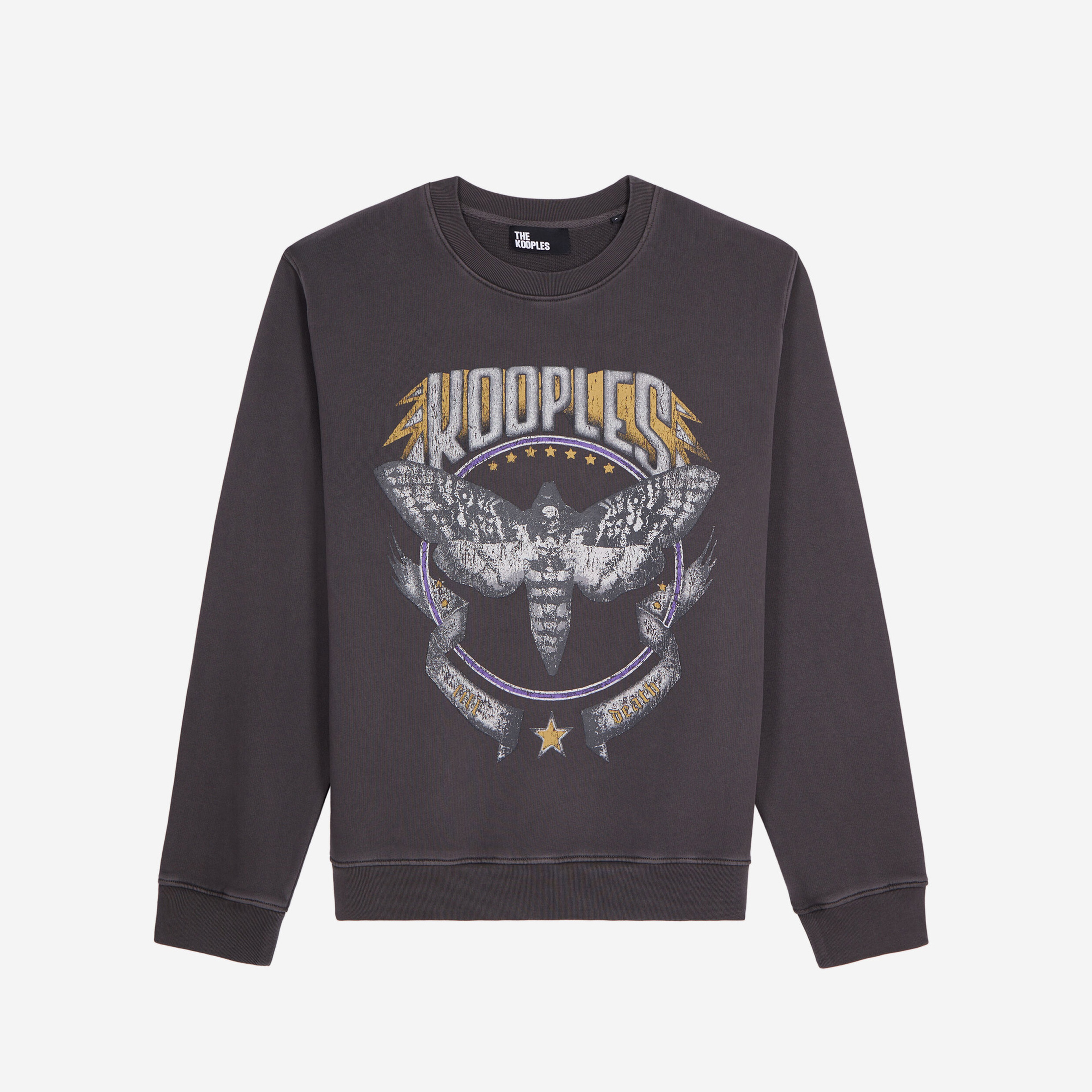 ERKEK BASKILI BİSİKLET YAKA SİYAH SWEATSHIRT