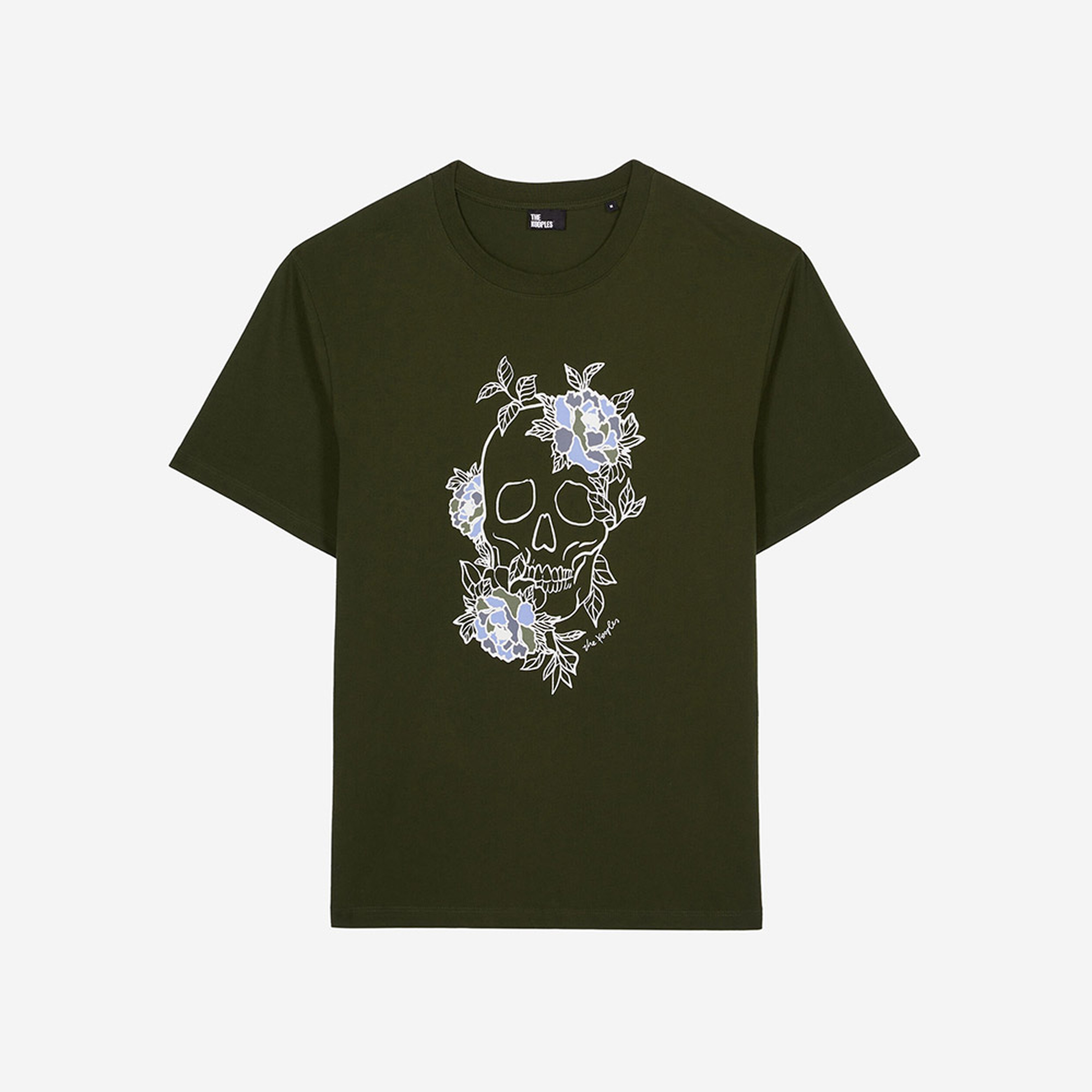 ERKEK BASKILI BİSİKLET YAKA YEŞİL T-SHIRT