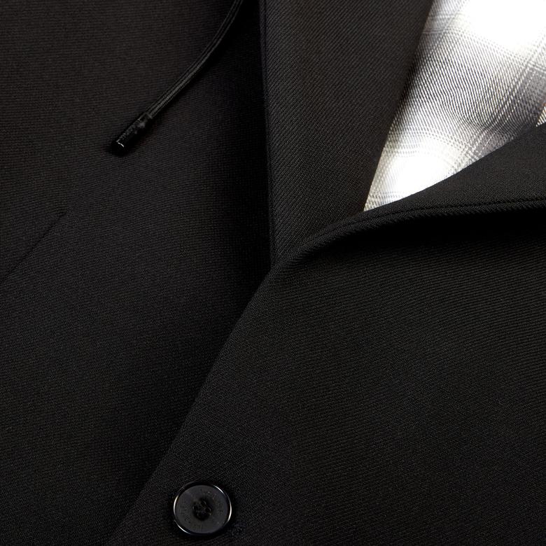 ERKEK KAPÜŞONLU SİYAH CEKET