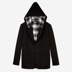 ERKEK KAPÜŞONLU SİYAH CEKET